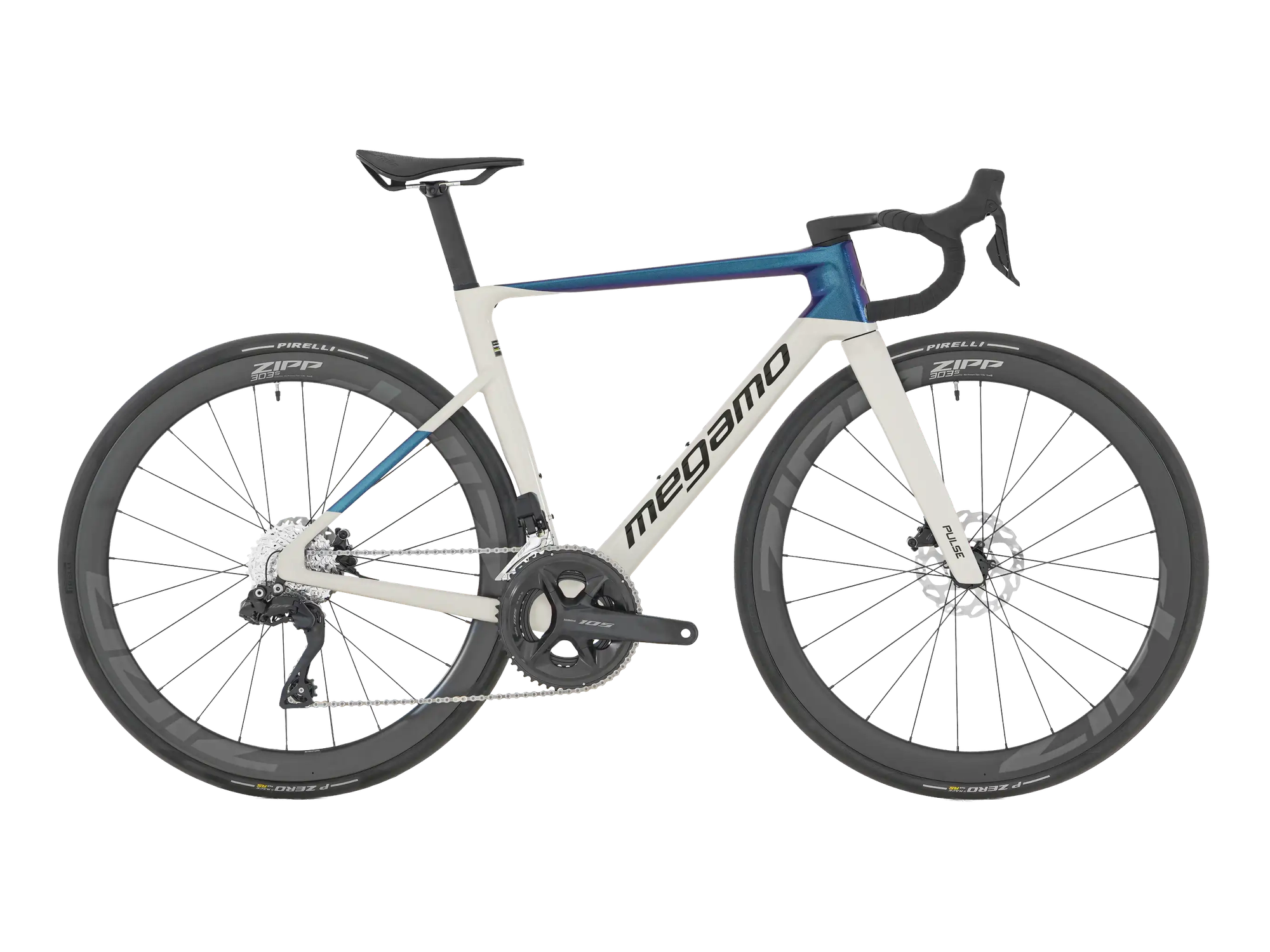 Megamo PULSE 15 CW in White Blue, Seitenansicht