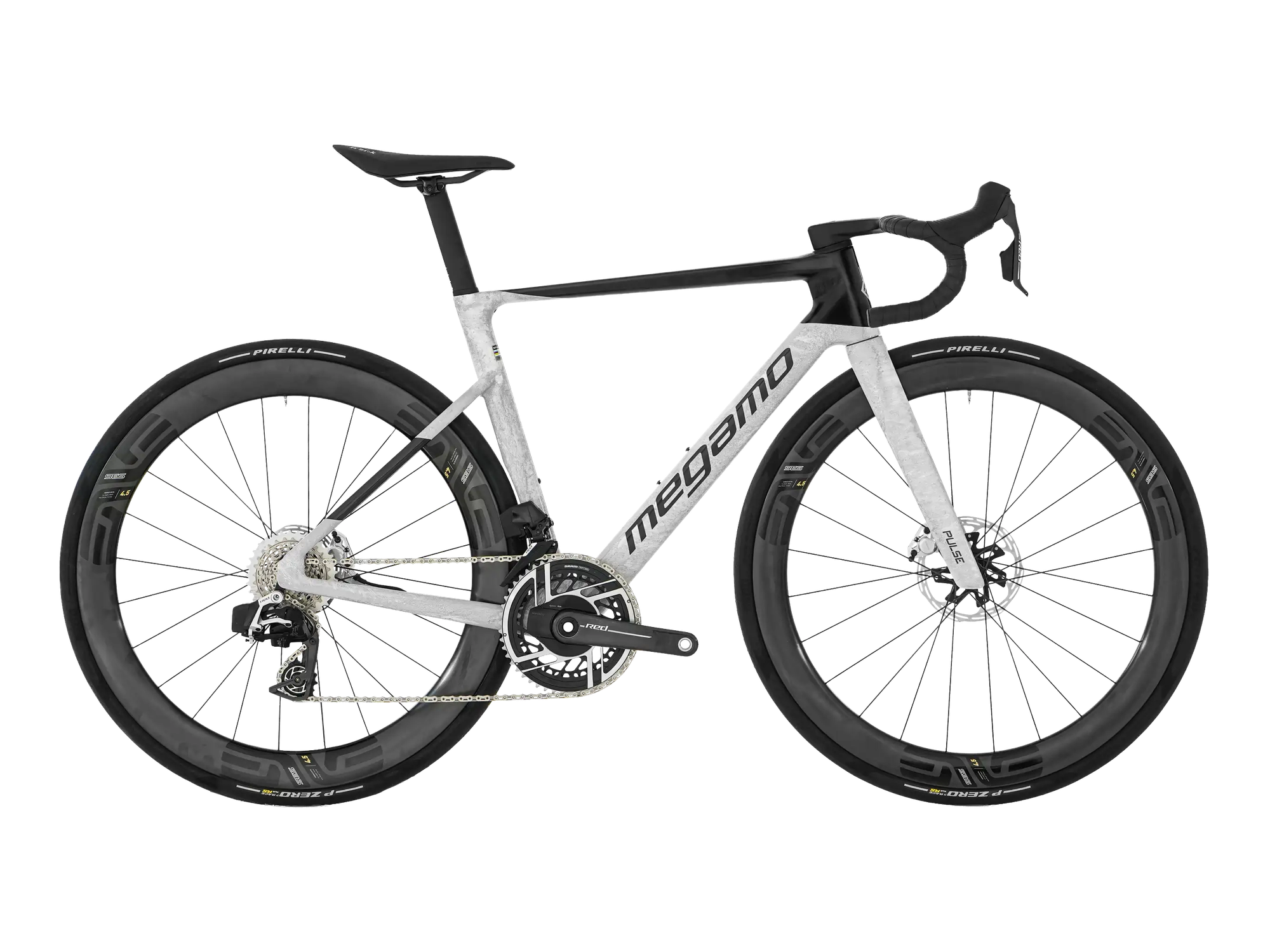 Megamo PULSE ENVE EDITION in White SLR, Seitenansicht