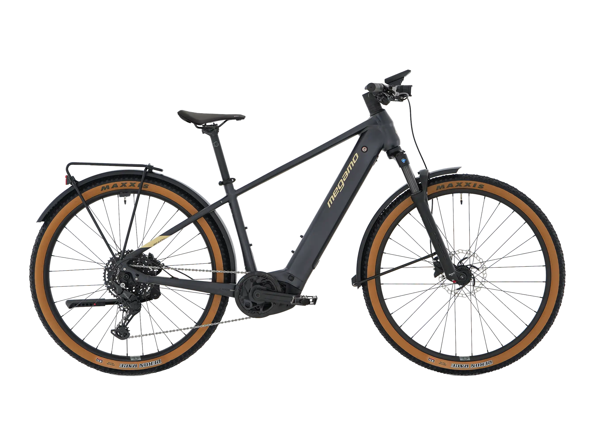 Megamo REACH HT 05 EQUIPPED in Black, Seitenansicht