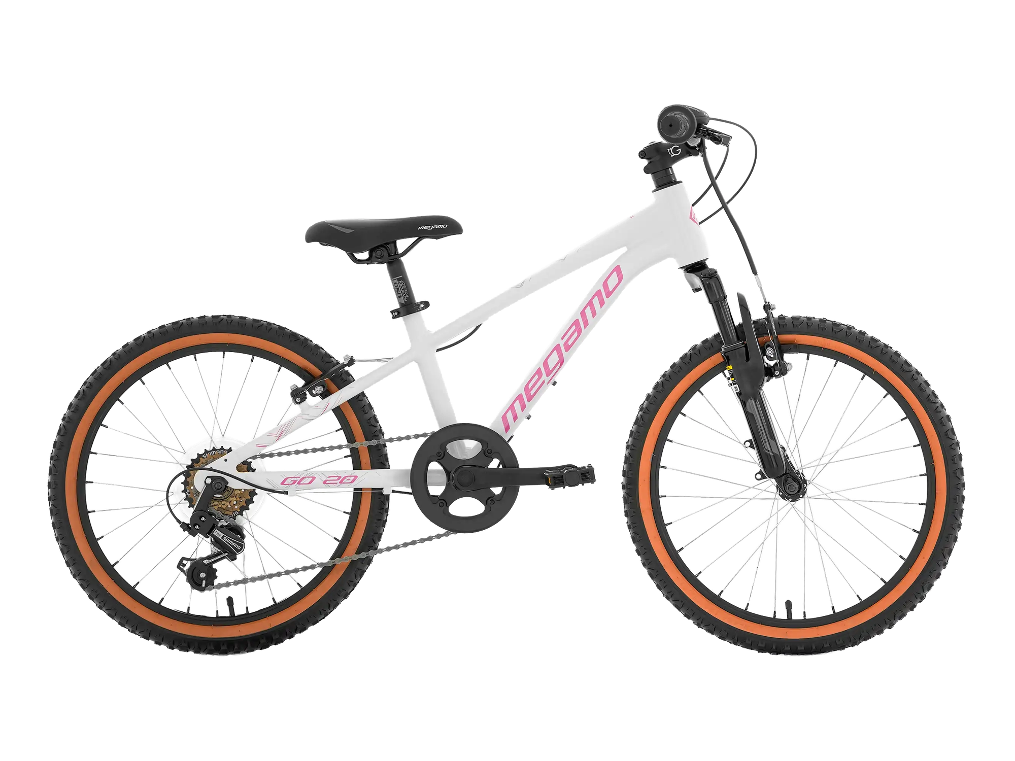 Megamo 20" GO RACE in White, Seitenansicht