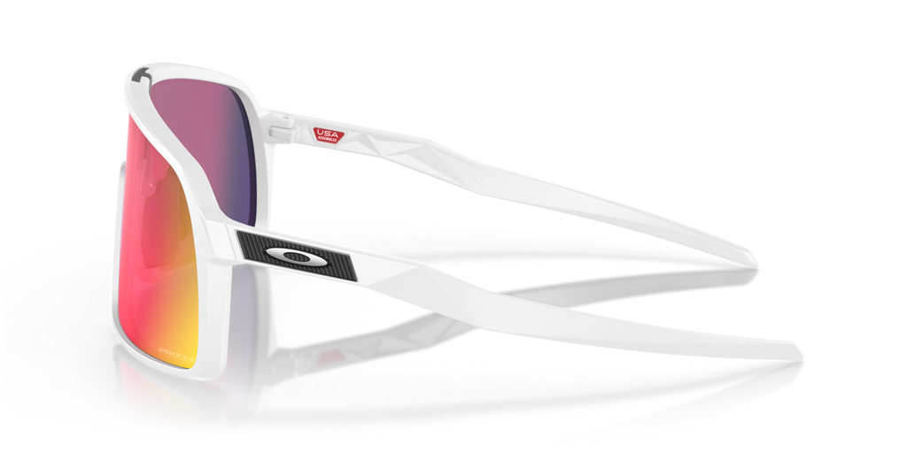 Oakley Sutro in Matte White mit Prizm Road Gläsern, seitlich