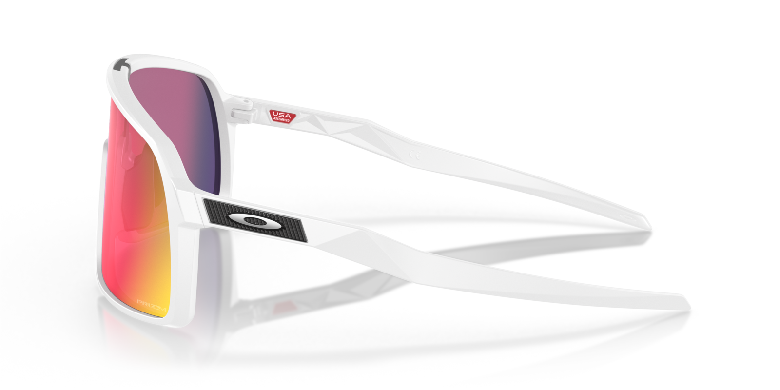 Oakley Sutro in Matte White mit Prizm Road Gläsern, seitlich