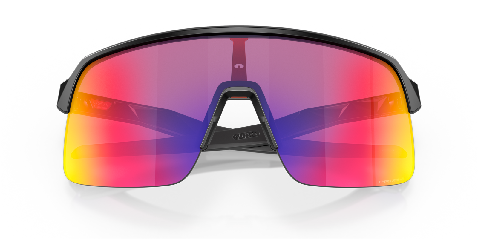 Oakley Sutro Lite in Matte Black mit Prizm Road Gläsern, als Frontdetail
