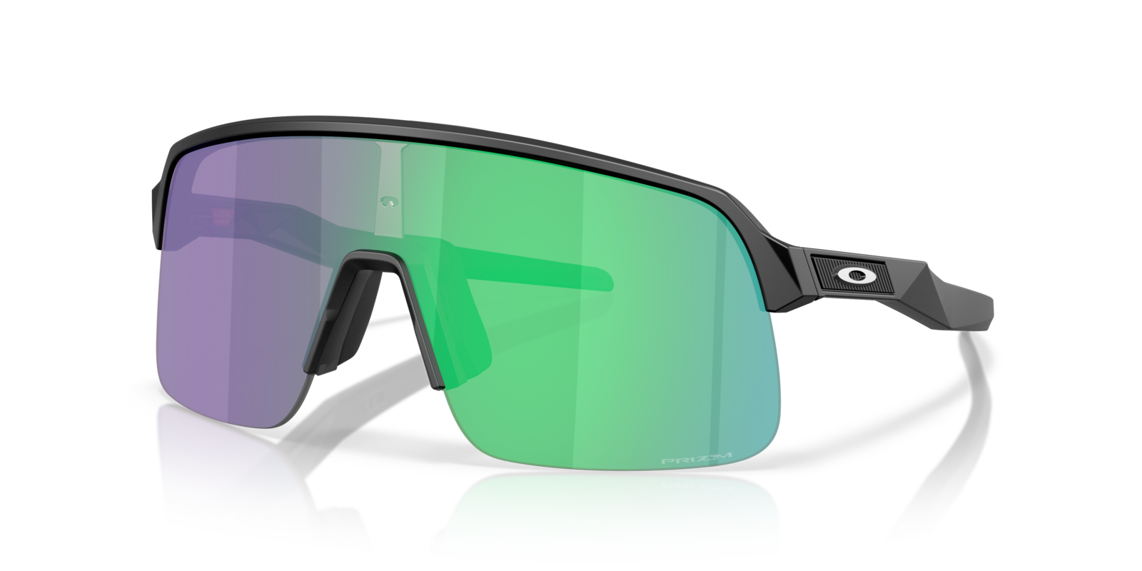 Oakley Sutro Lite S in Matte Black mit Prizm Jade Gläsern, schräg von vorn