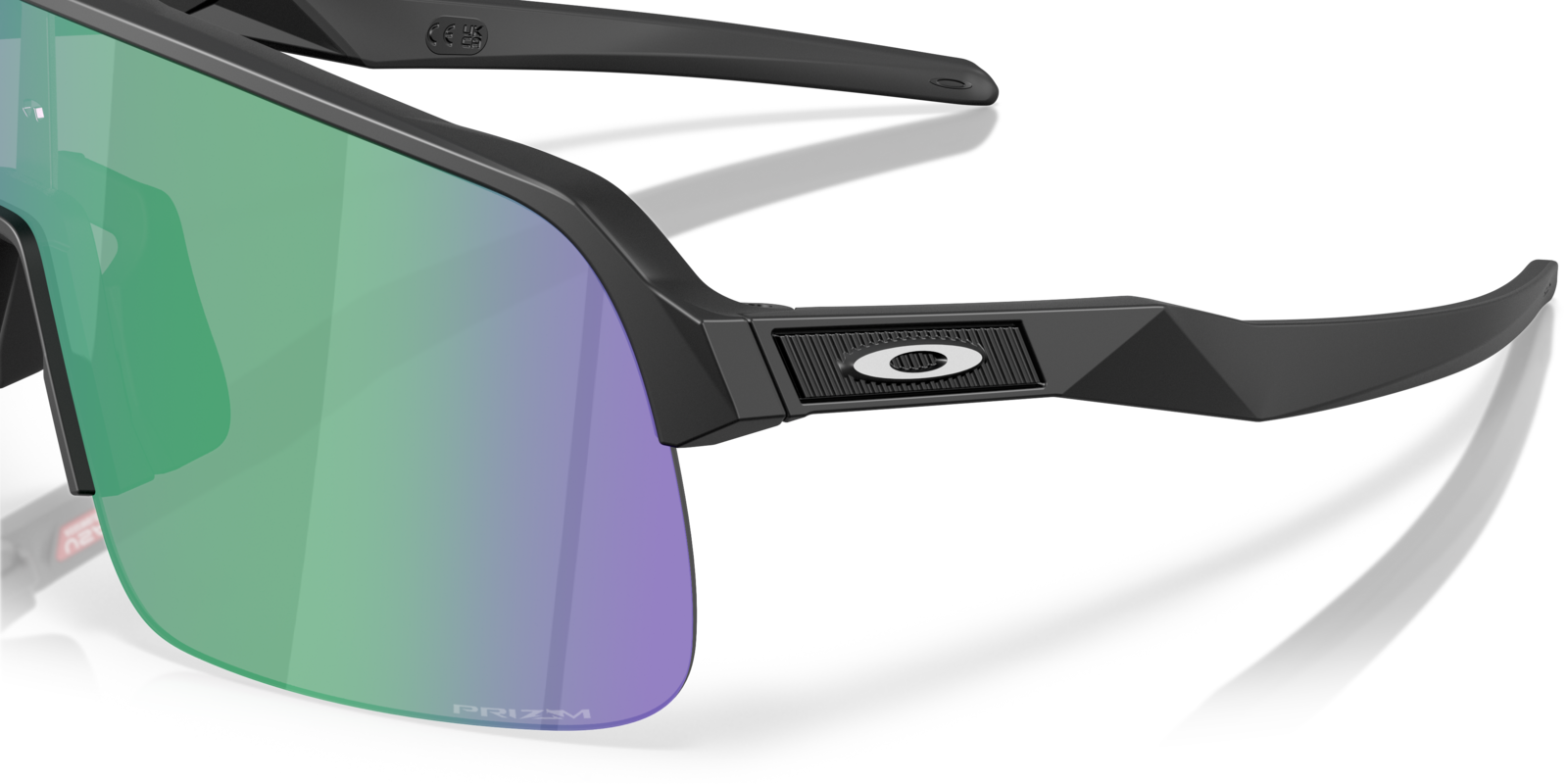 Oakley Sutro Lite S in Matte Black mit Prizm Jade Gläsern, mit Bügeldetail