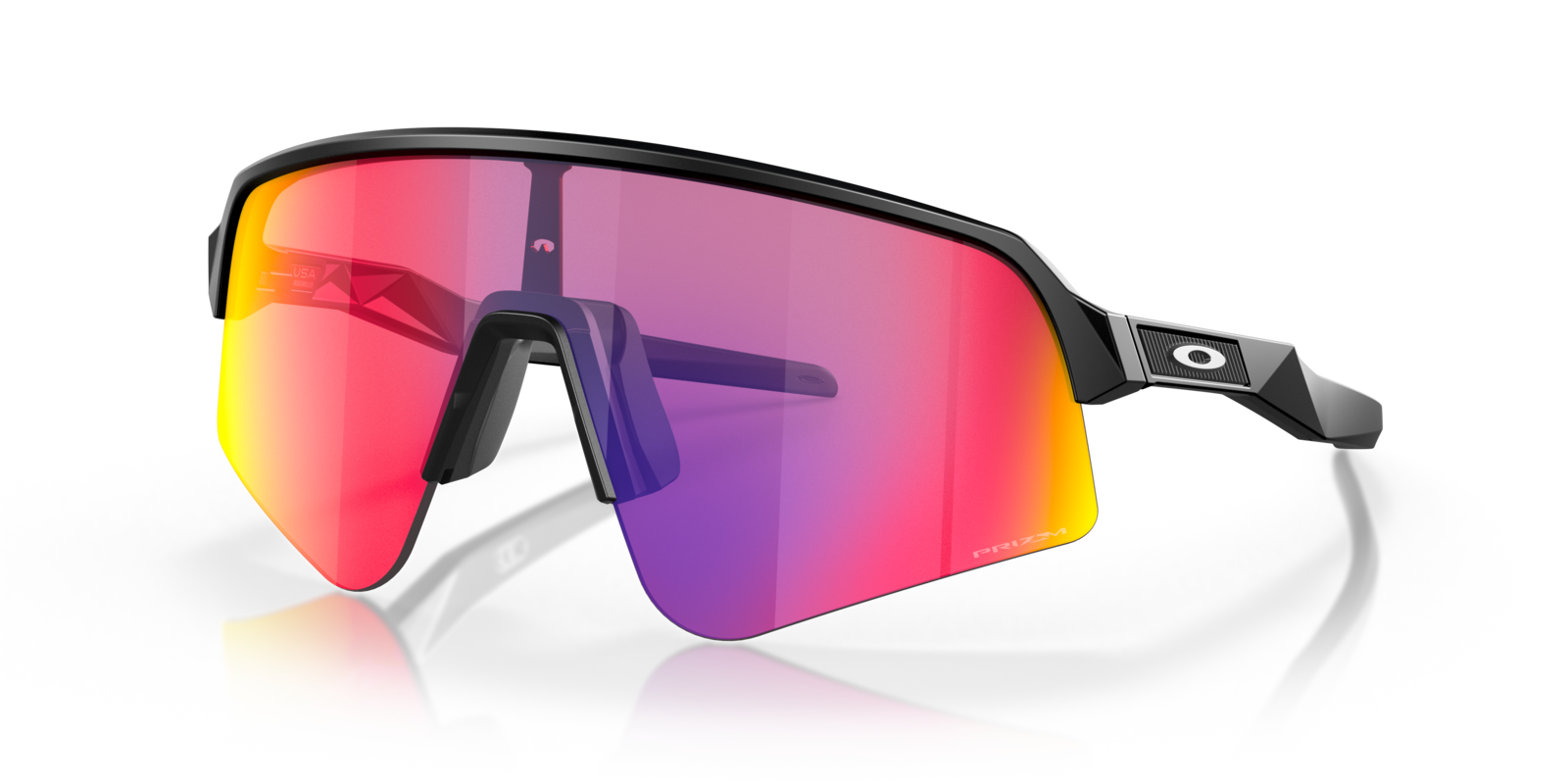 Oakley Sutro Lite Sweep in Matte Black mit Prizm Road Gläsern, schräg von vorn