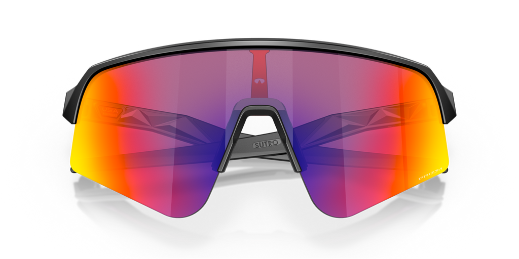Oakley Sutro Lite Sweep in Matte Black mit Prizm Road Gläsern, als Frontdetail