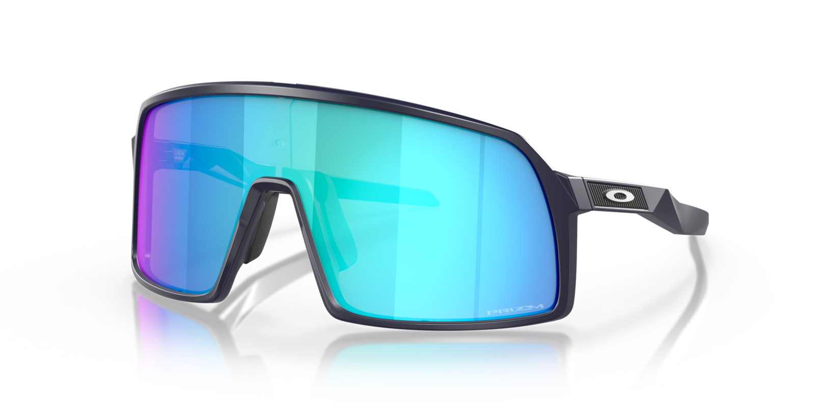 Oakley Sutro S in Matte Navy mit Prizm Sapphire Gläsern, schräg von vorn