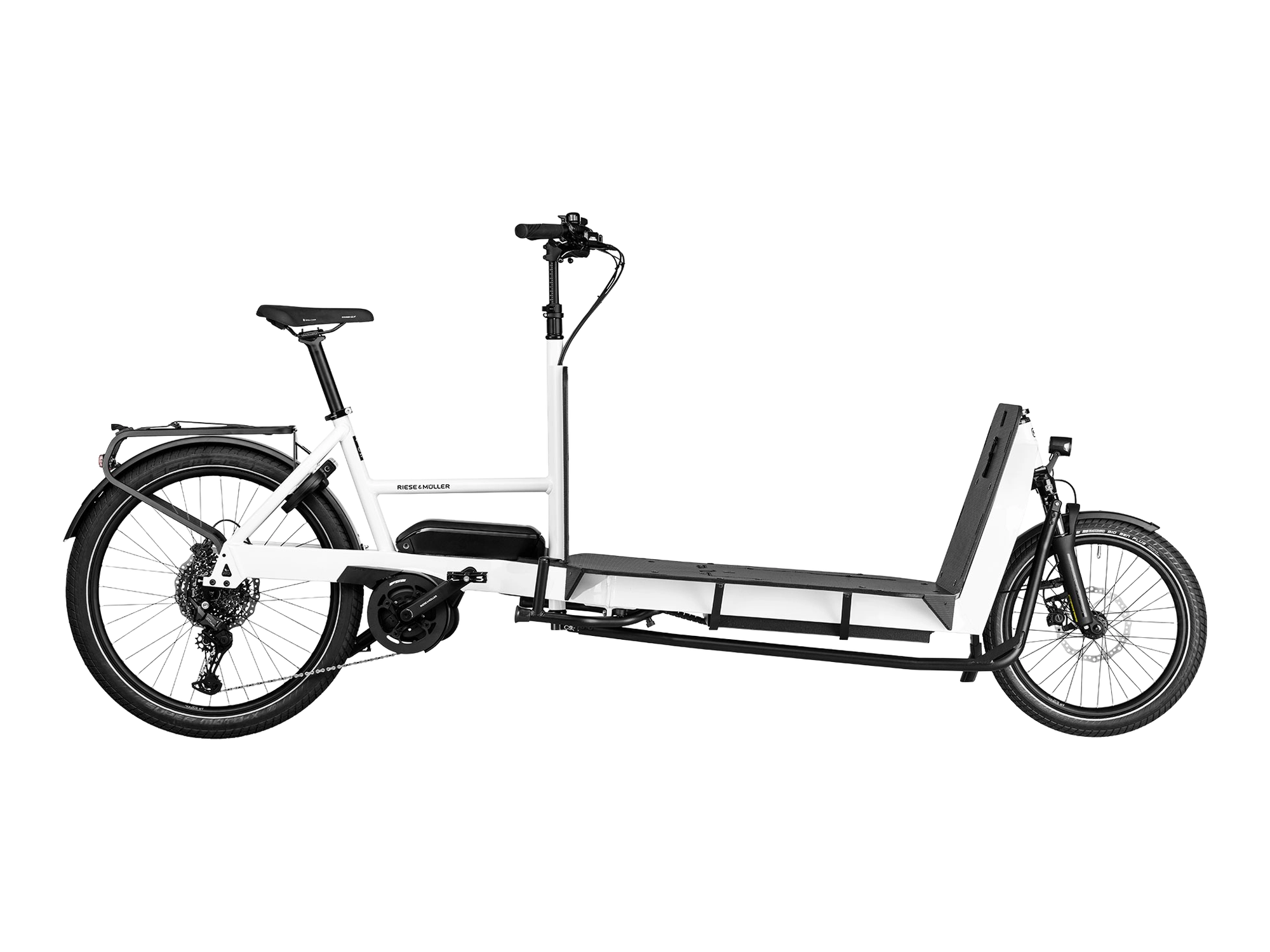 Riese & Müller Transporter2 85 in true white, Seitenansicht