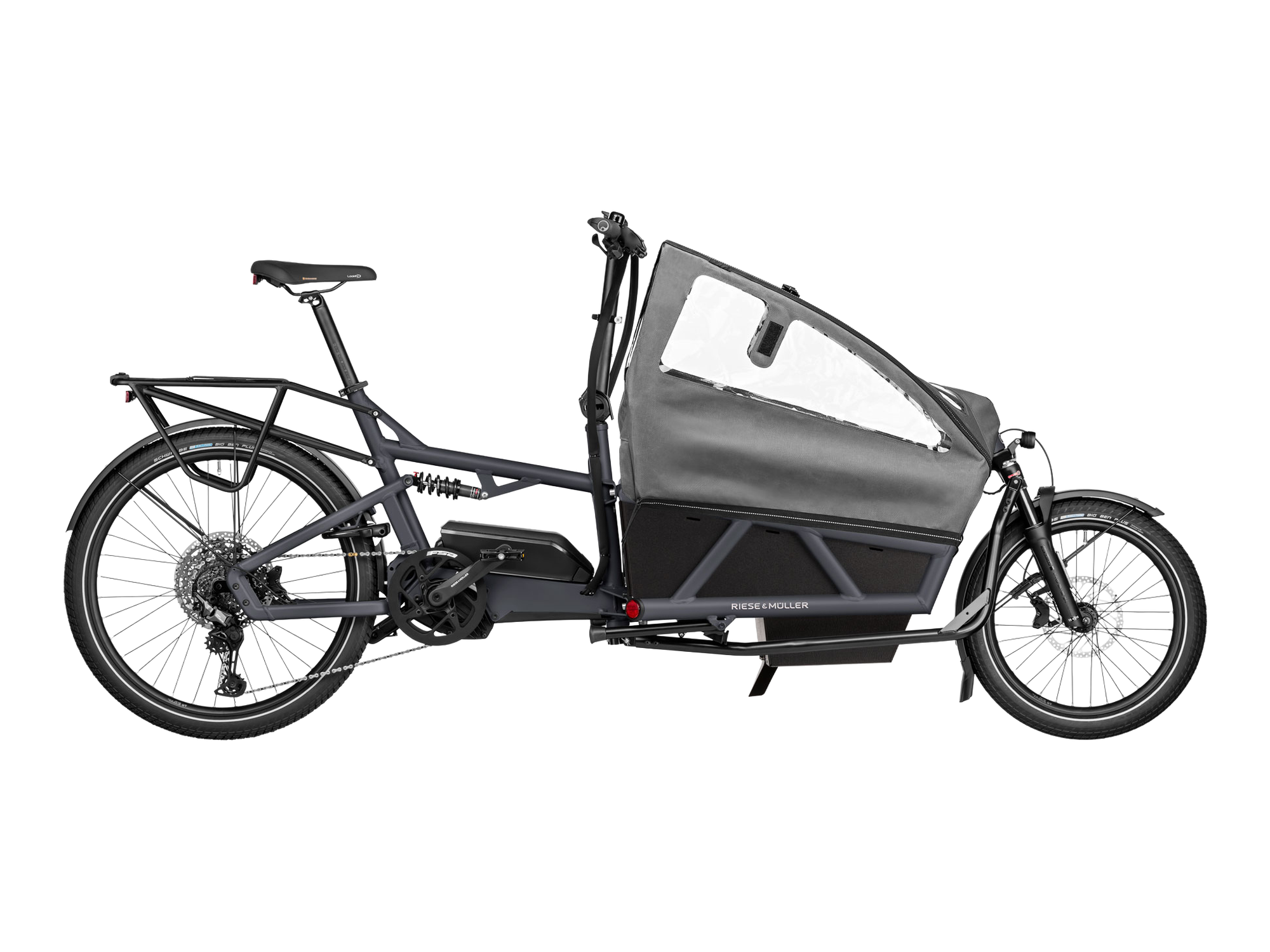 Riese & Müller Load4 60 EASY in Coal Grey Matt, Seitenansicht