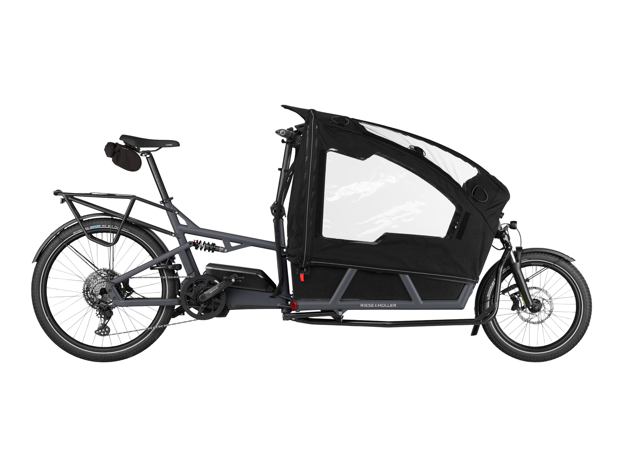 Riese & Müller Load4 75 EASY in Coal Grey Matt, Seitenansicht