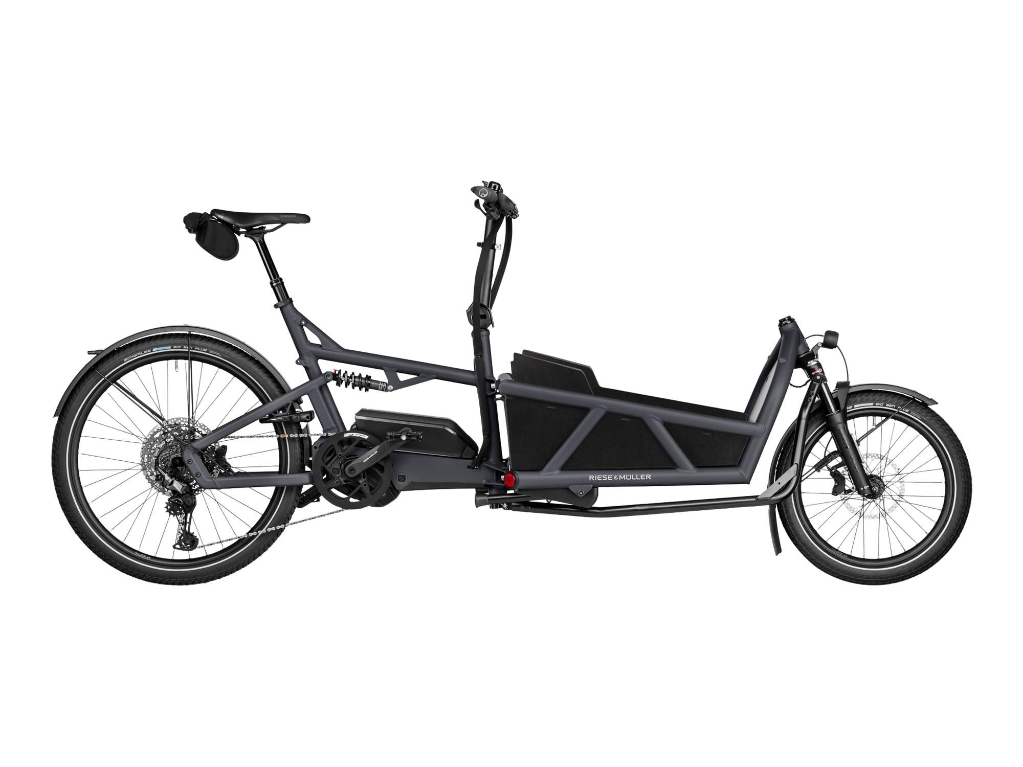 Riese & Müller Load5 60 touring in Coal Grey Matt, Seitenansicht