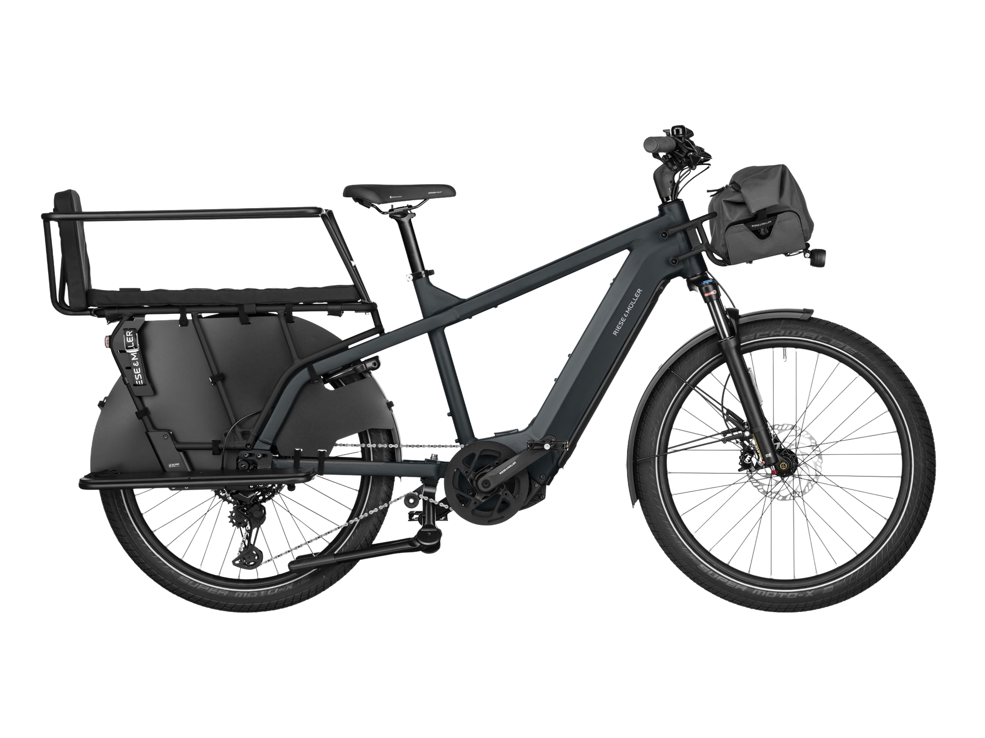Riese & Müller Multicharger2 EASY in Utility Grey/Black Matt, Seitenansicht