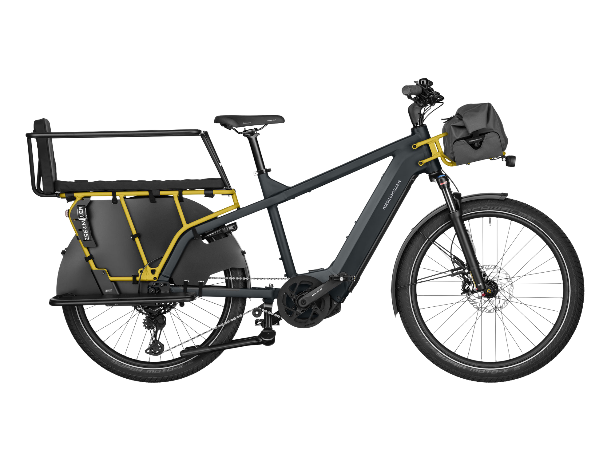 Riese & Müller Multicharger2 EASY in Utility Grey/Curry Matt, Seitenansicht