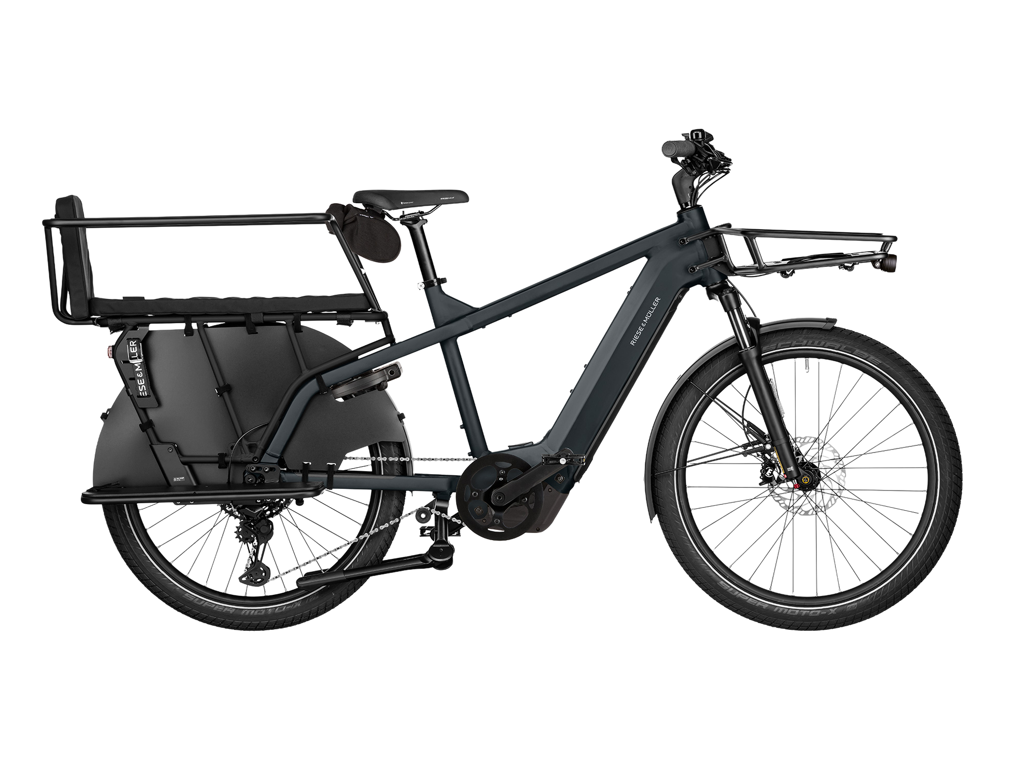 Riese & Müller Multicharger3 FAMILY in Utility Grey/Black Matt, Seitenansicht