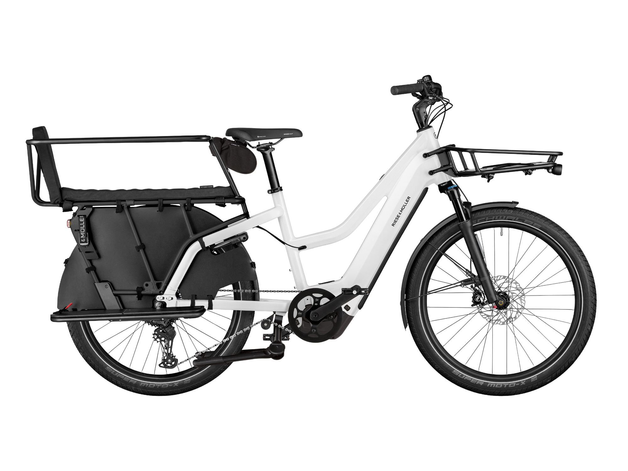 Riese & Müller Multicharger3 Mixte FAMILY in Pearl White/Black Matt, Seitenansicht