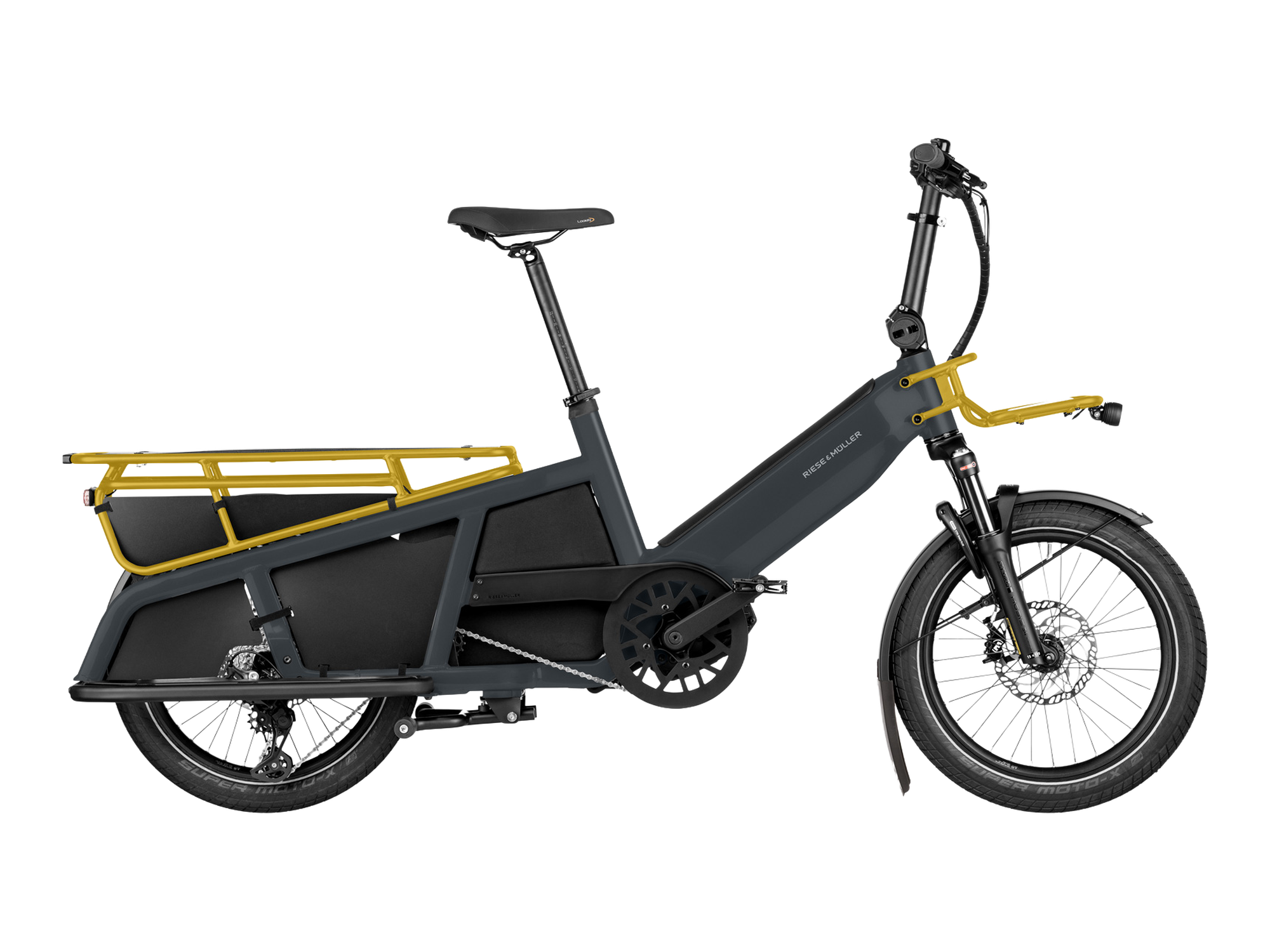 Riese & Müller Multitinker touring in Utility Grey/Curry Matt, Seitenansicht