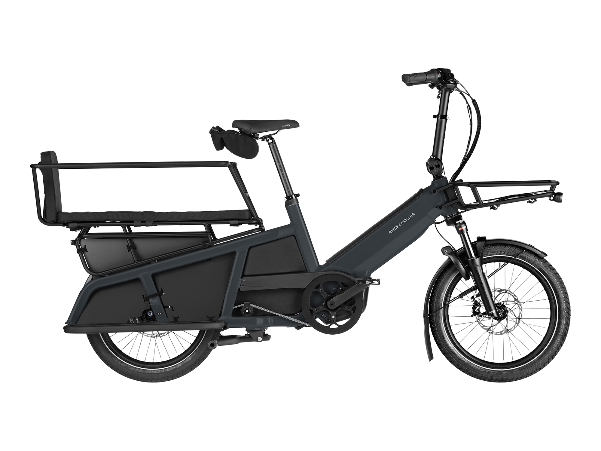 Riese & Müller Multitinker2 FAMILY in Utility Grey/Black Matt, Seitenansicht
