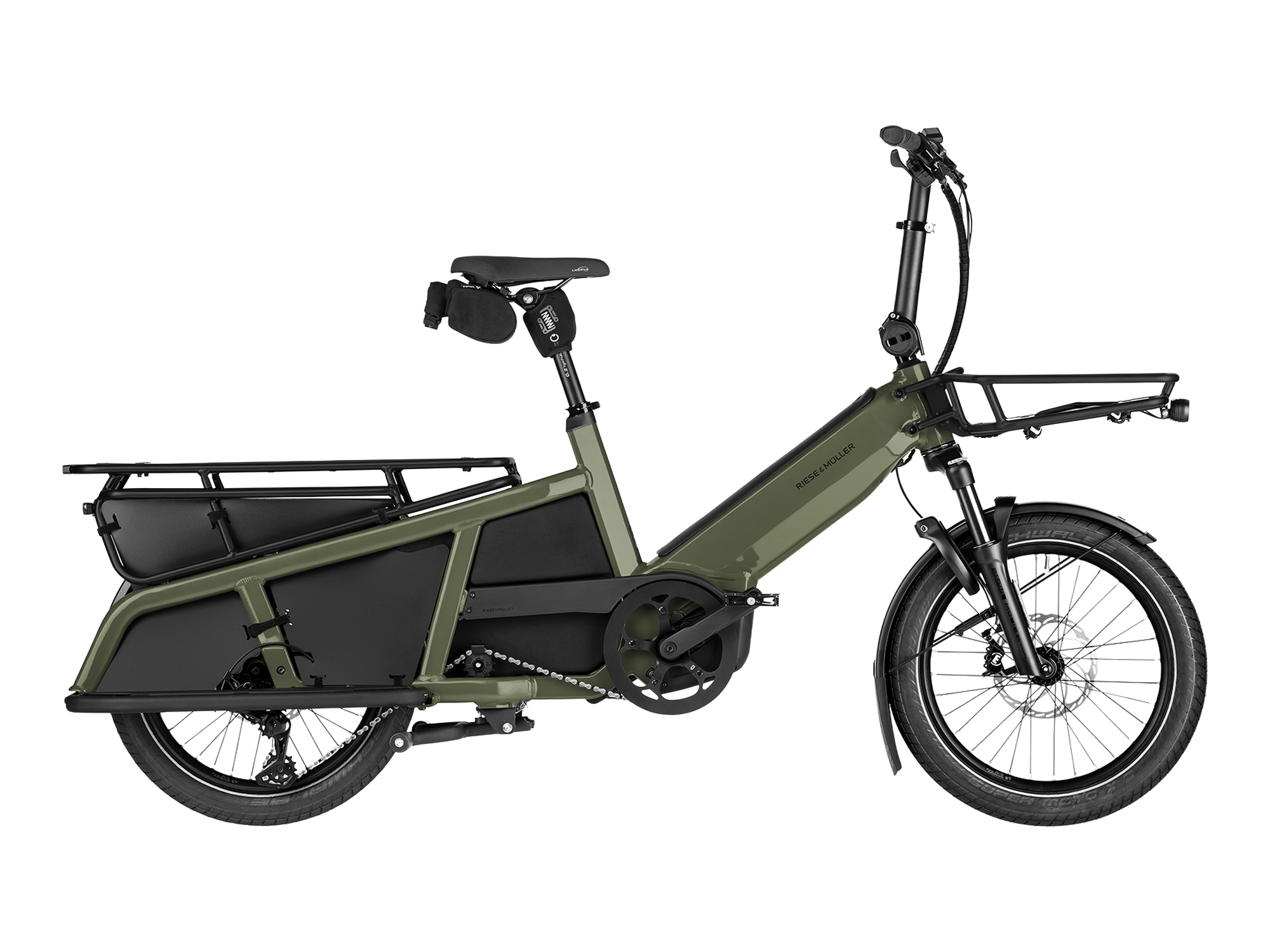 Riese & Müller Multitinker2 touring in Olive/Black Matt, Seitenansicht