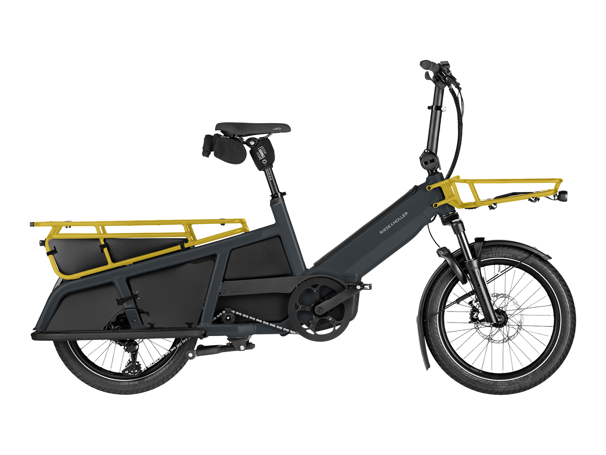 Riese & Müller Multitinker2 touring in Utility Grey/Curry Matt, Seitenansicht