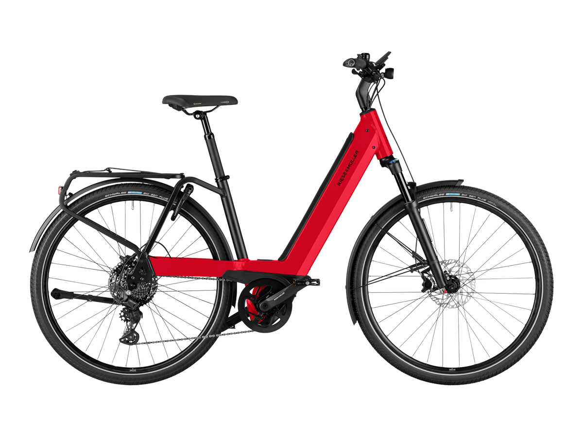 Riese & Müller Nevo4 touring in Dynamic Red Metallic, Seitenansicht