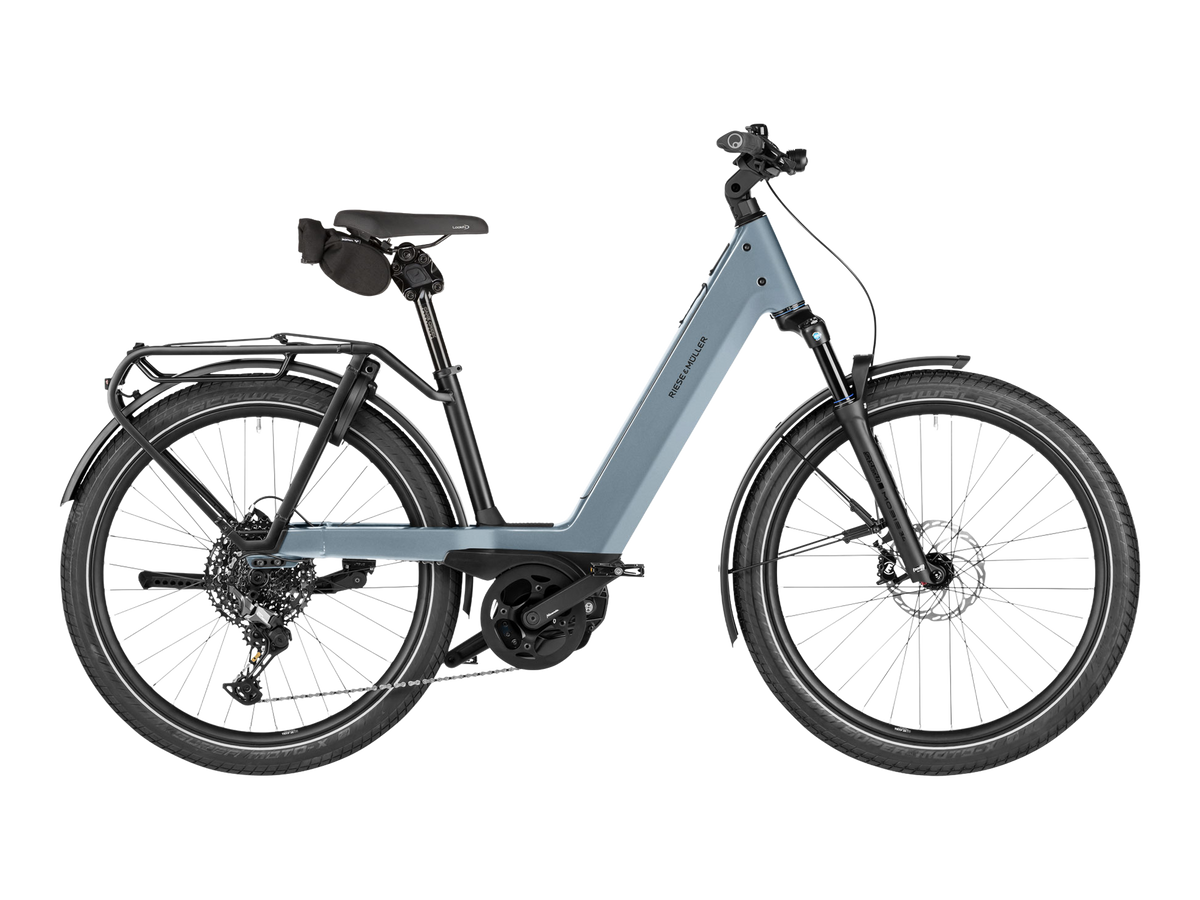 Riese & Müller Nevo5 CORE in Ice Blue, Seitenansicht