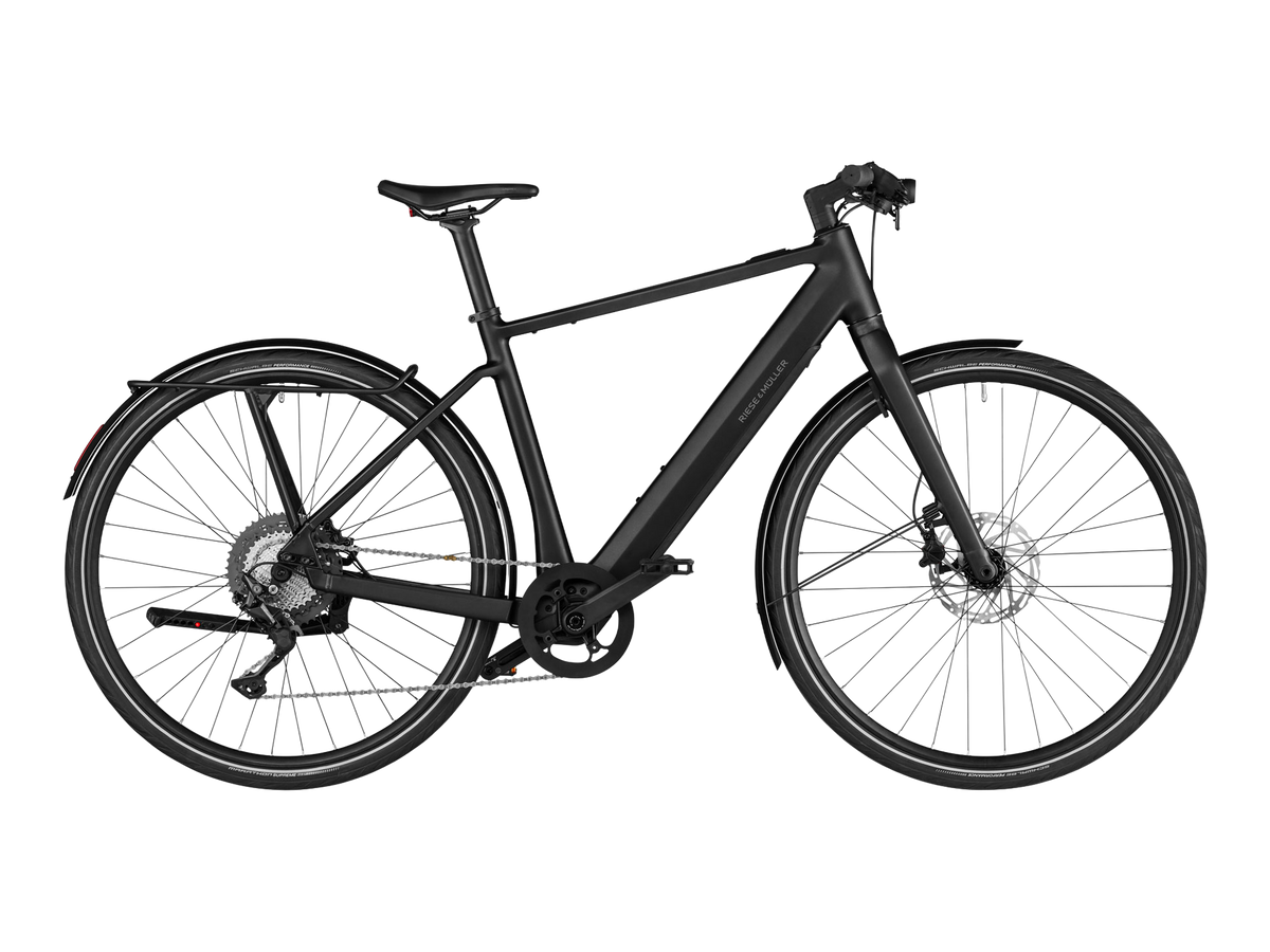 Riese & Müller UBN Five touring in Black Matt, Seitenansicht