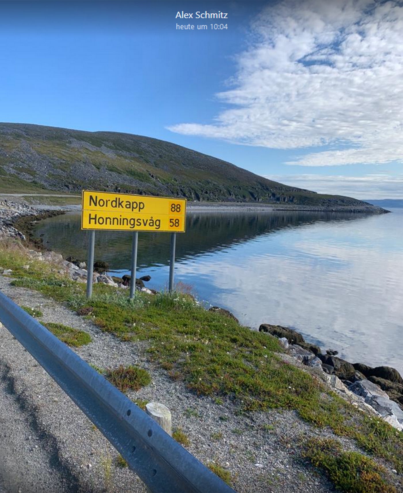 Schild Richtung Nordkapp und Honningsvåg