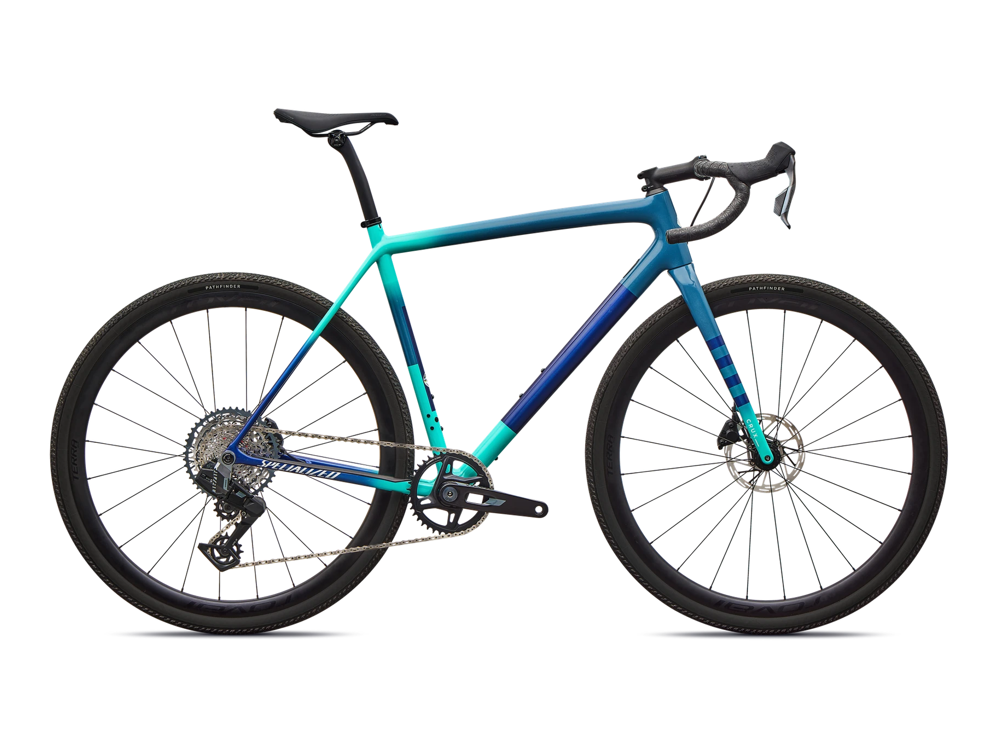 Crux Expert – SRAM Rival XPLR AXS in Grey Blue Lagoon, Seitenansicht
