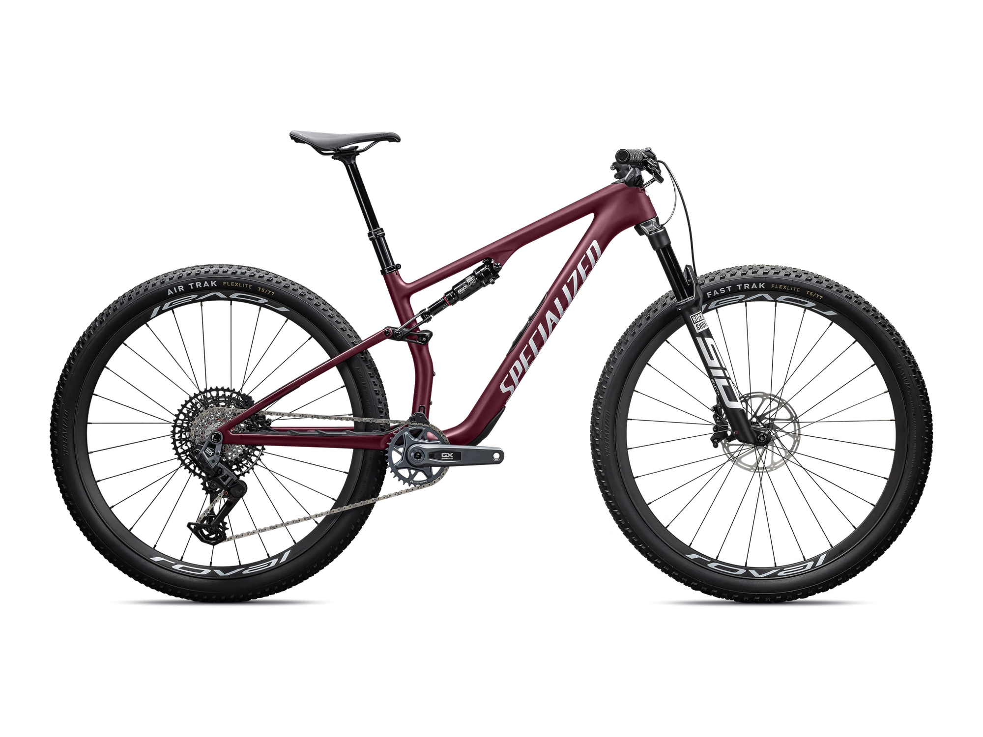 Epic 8 Expert – SRAM GX AXS, RockShox Select+ in Satin Bordeaux Metallic, Seitenansicht