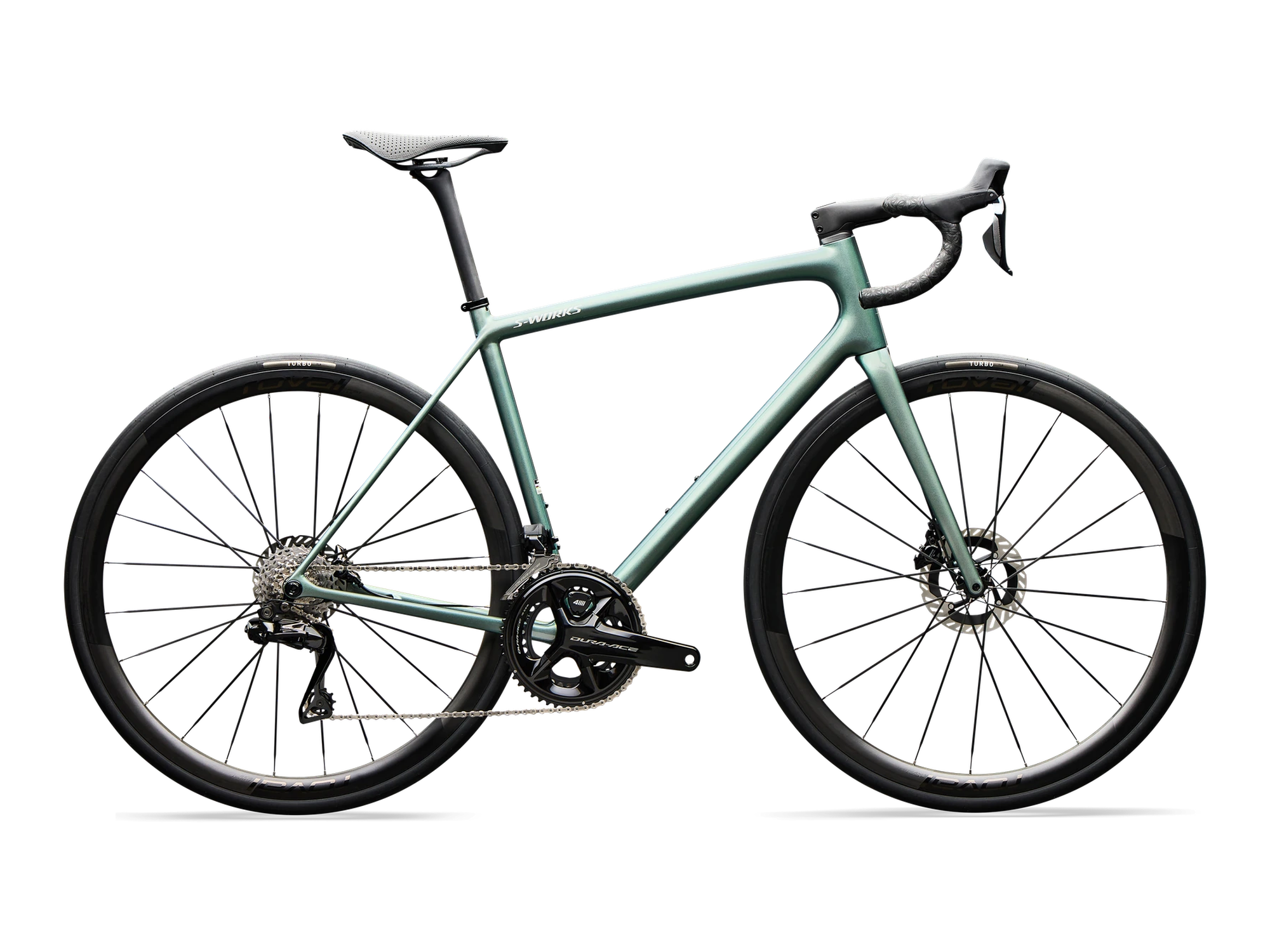 S-Works Aethos 2 Shimano Dura-Ace Di2 in Gloss Premium Fjord Metallic, Seitenansicht