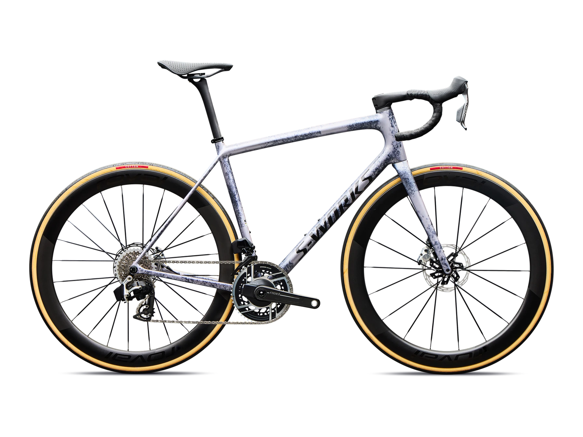 S-Works Aethos 2 SRAM RED AXS in Amethyst Frost, Seitenansicht