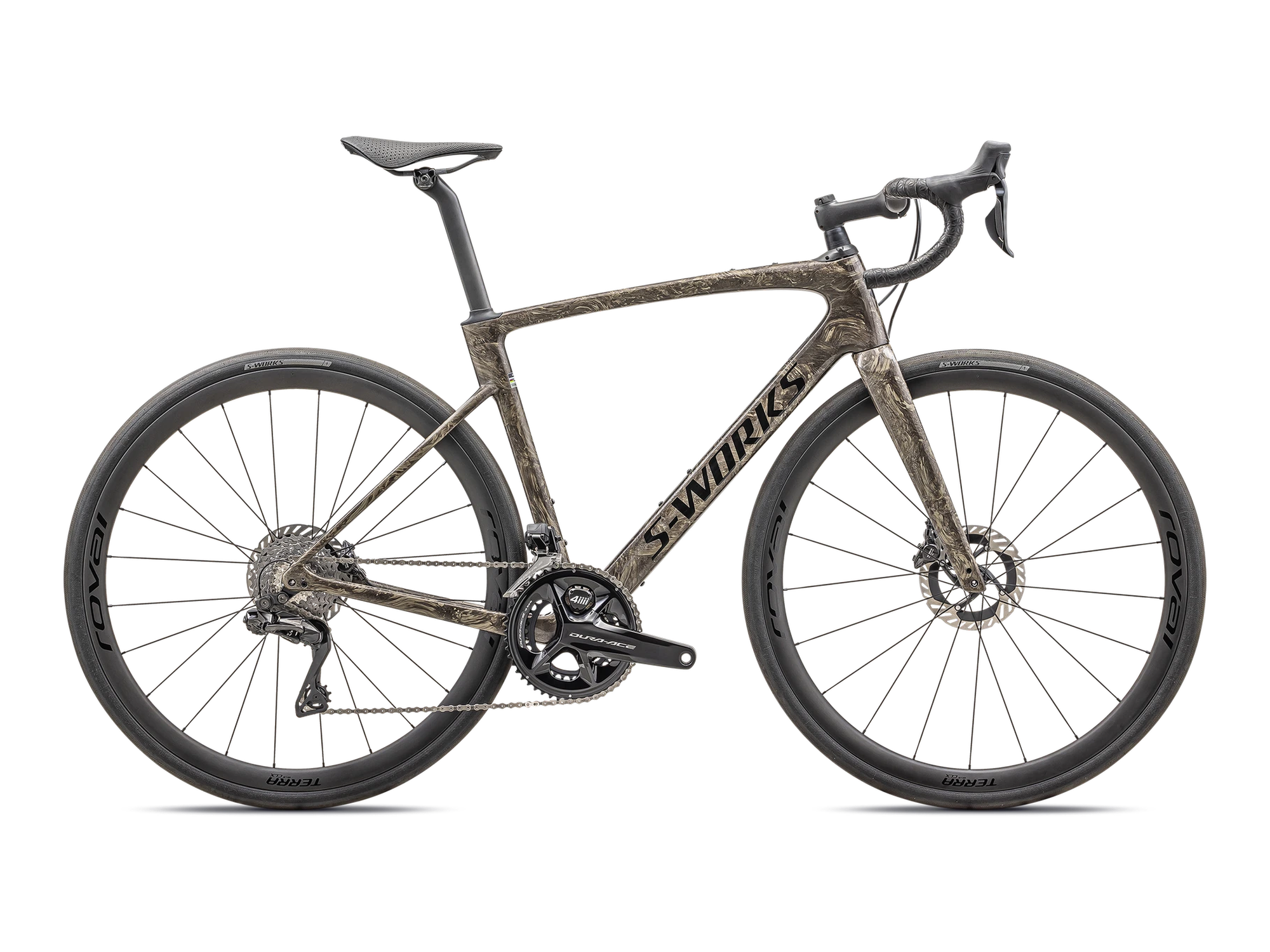 S-Works Roubaix SL8 Di2 in Gloss Toupe / Gunmetal Strata / Charcoal, Seitenansicht
