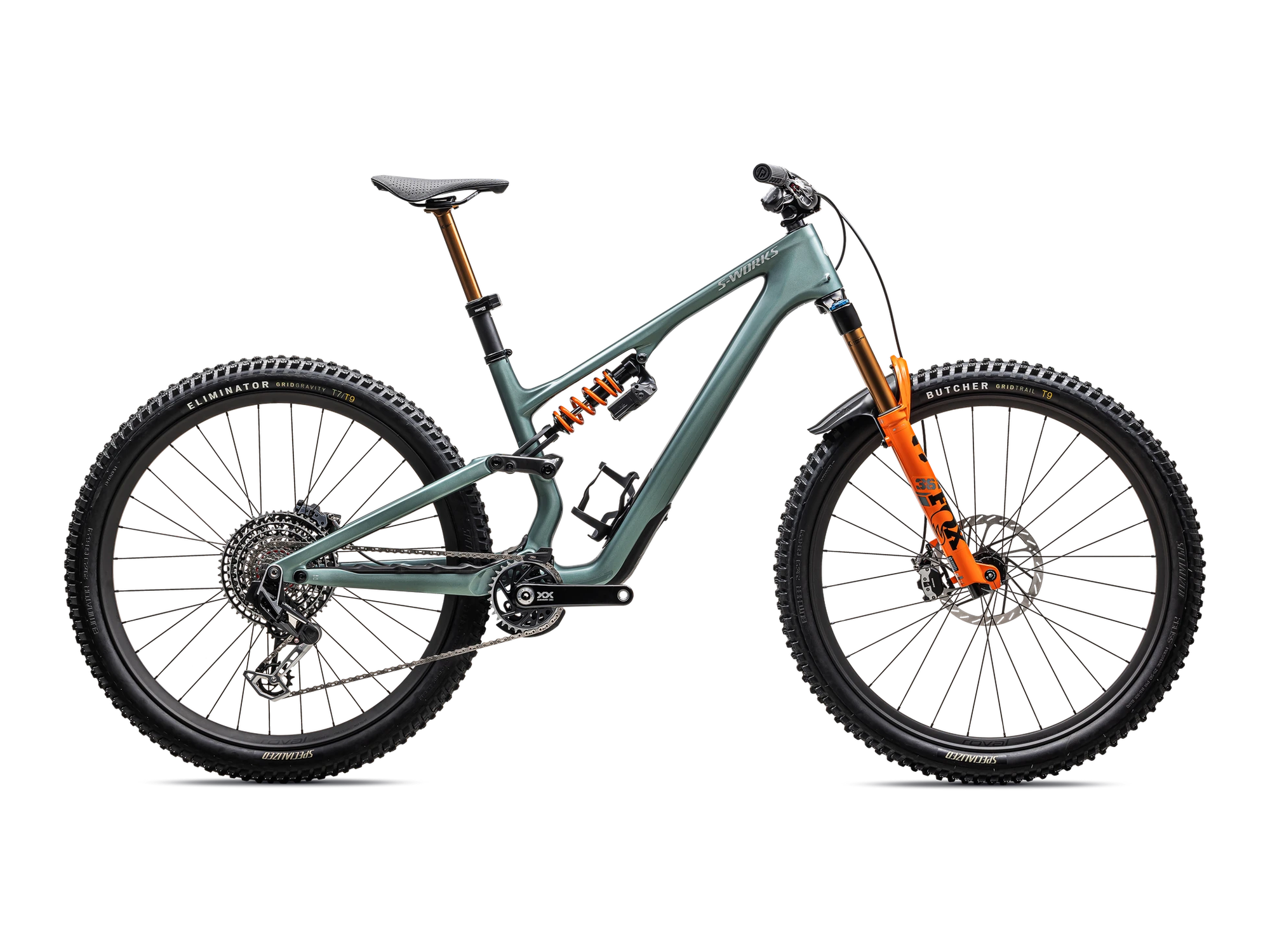 S-Works Stumpjumper 15 LTD in Gloss Fjord Metallic / Dolomite Metallic, Seitenansicht