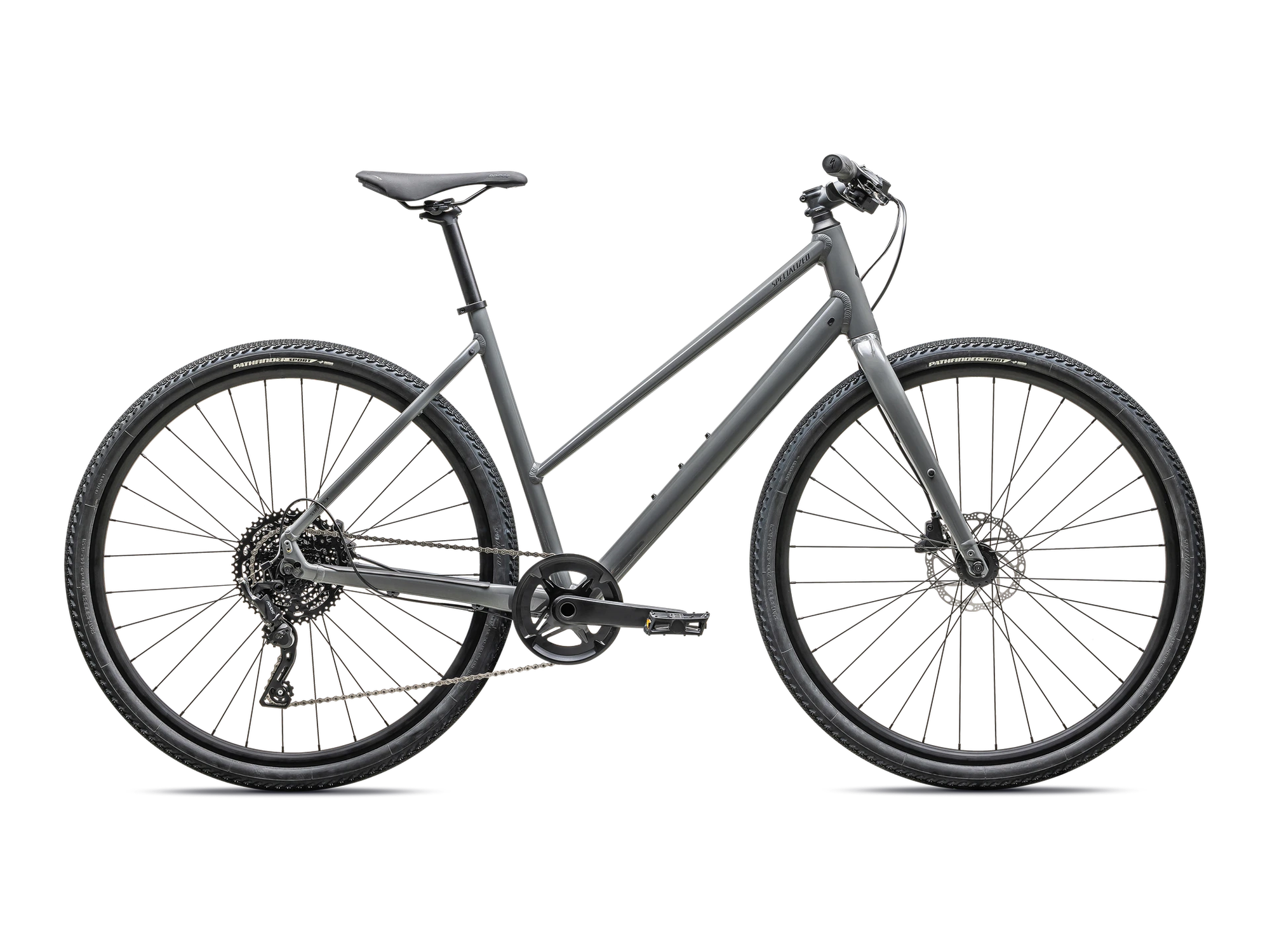 Sirrus X 3.0 Step-Through in Gloss Ashen Grey / Black Liquid Metal Reflective, Seitenansicht