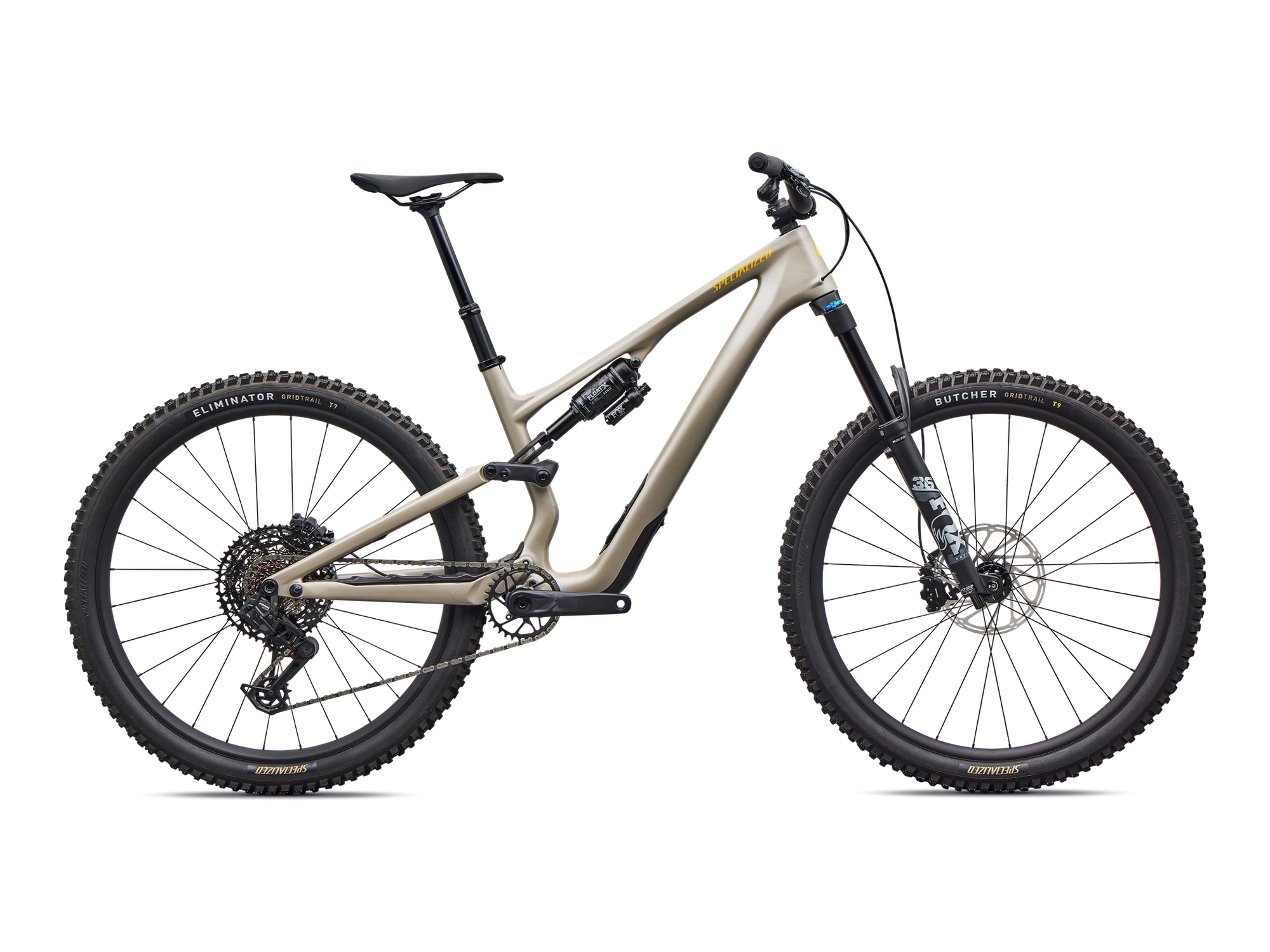 Stumpjumper 15 EVO Comp – SRAM SRAM S-1000 AXS, FOX Rhythm in Satin Sandstone Metallic, Seitenansicht
