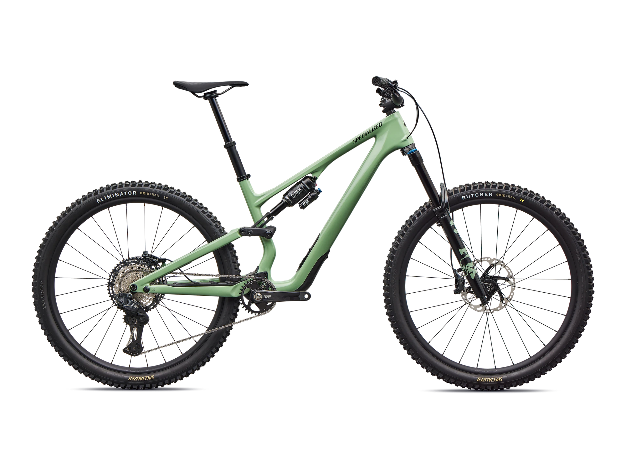 Stumpjumper 15 EVO Expert Shimano XT Di2, FOX Performance Elite in Gloss Pistachio, Seitenansicht