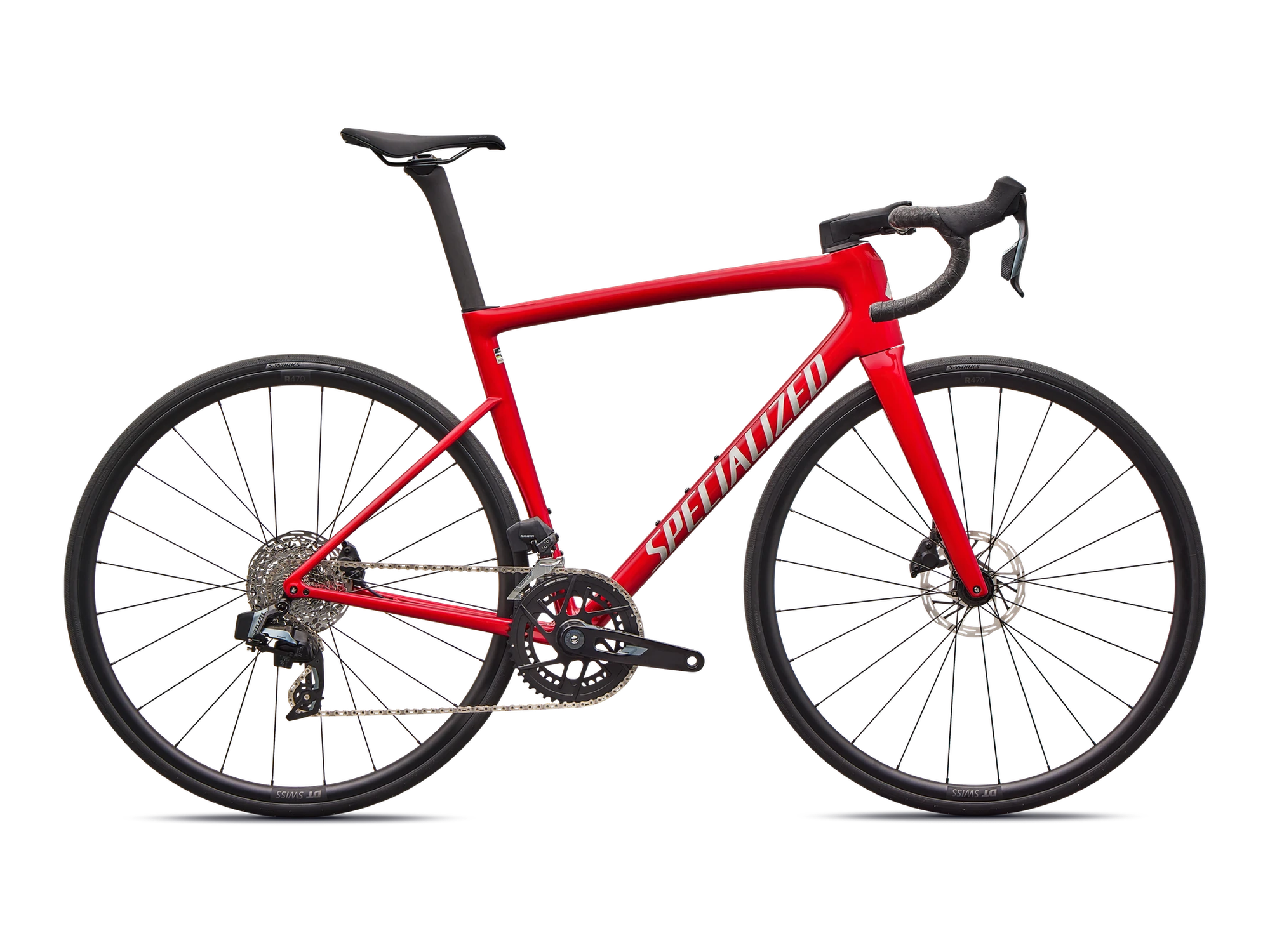 Tarmac SL8 Comp SRAM Rival AXS in Gloss Red Tint Silver Dust, Seitenansicht