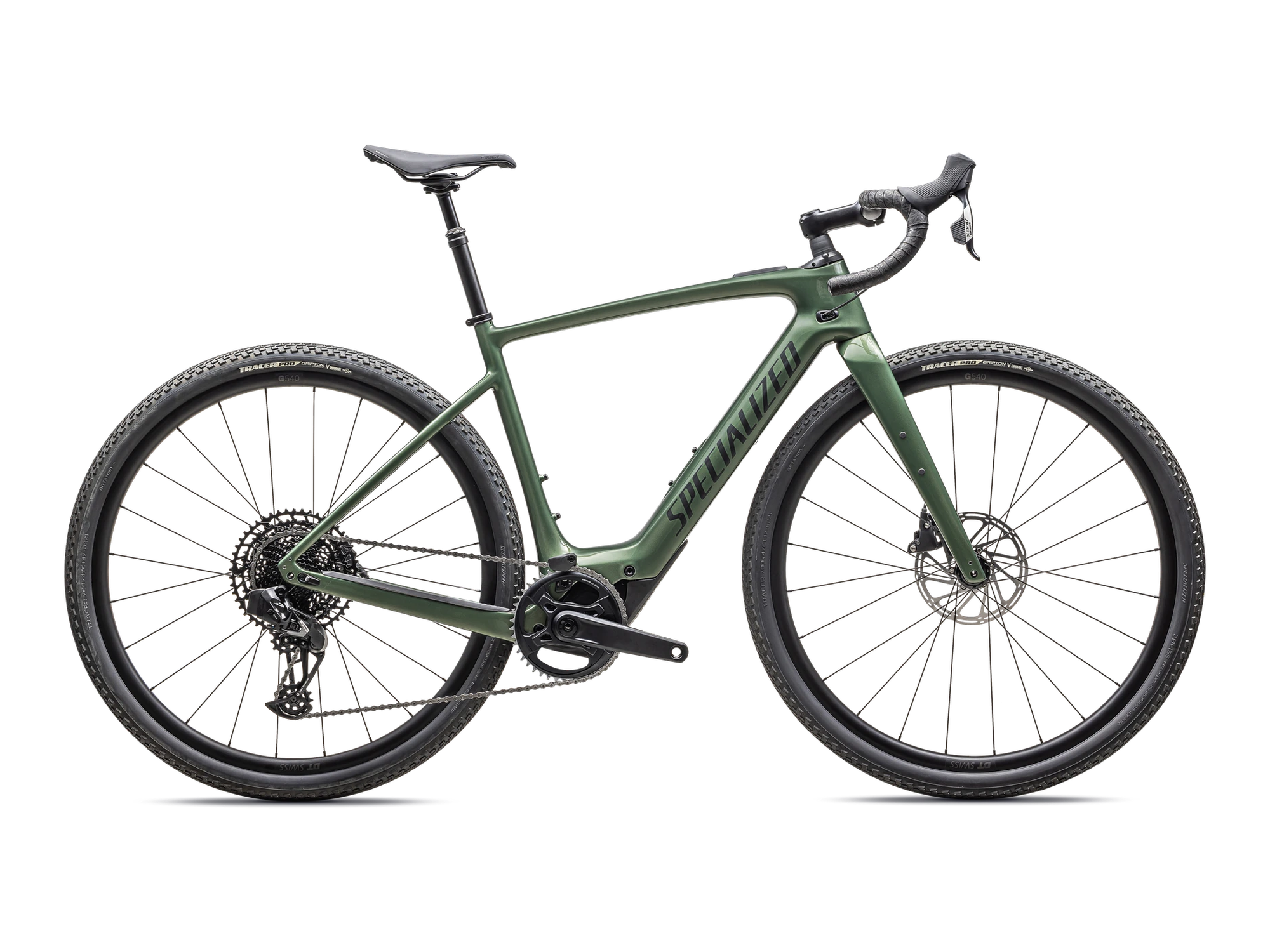 Turbo Creo 2 Comp SRAM Apex / X1 Eagle AXS in Cypress Metallic / Black Liquid Metal, Seitenansicht