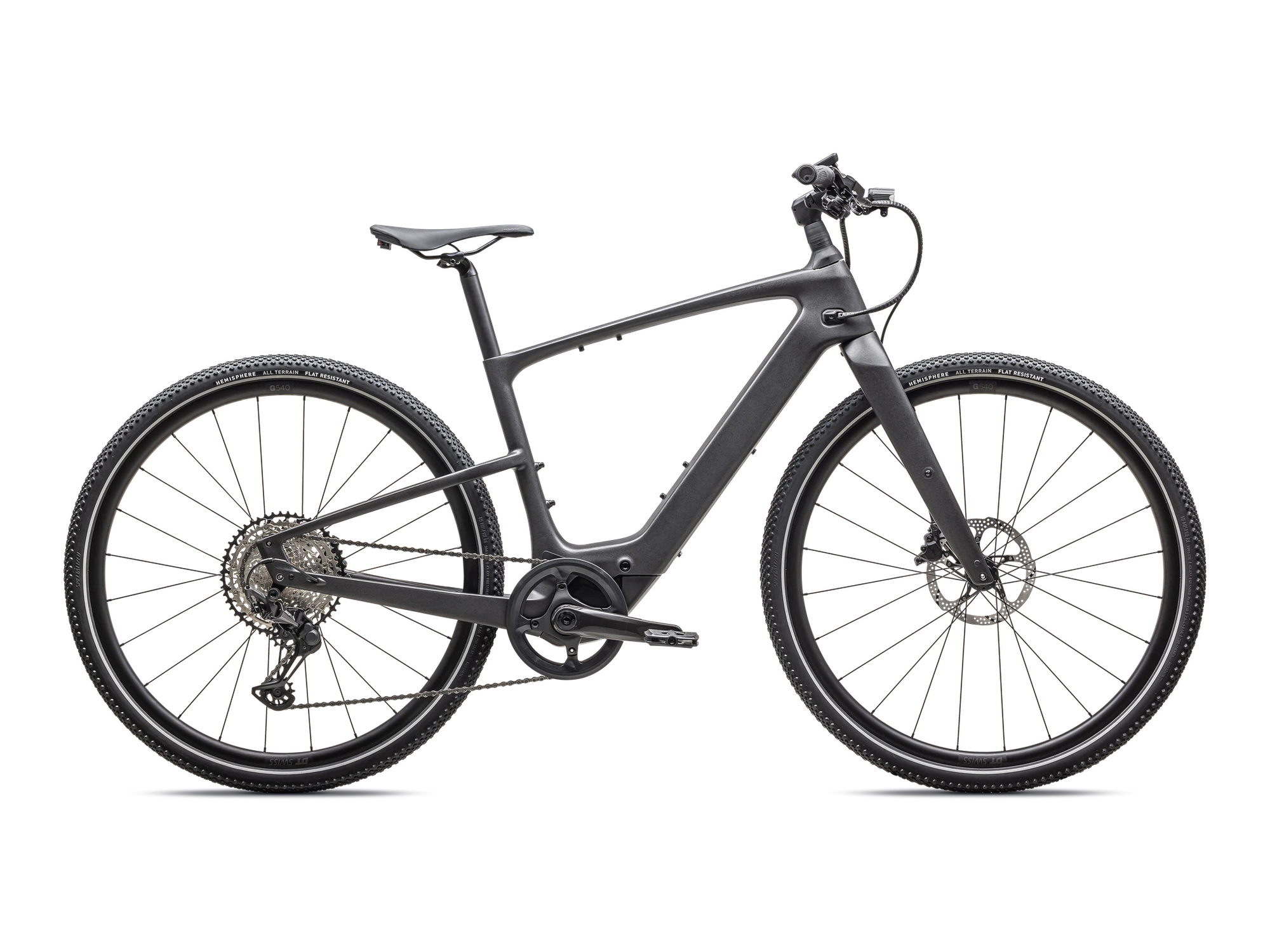 Turbo Vado SL 2 6.0 Carbon in Satin Black Micro Speckle, Seitenansicht