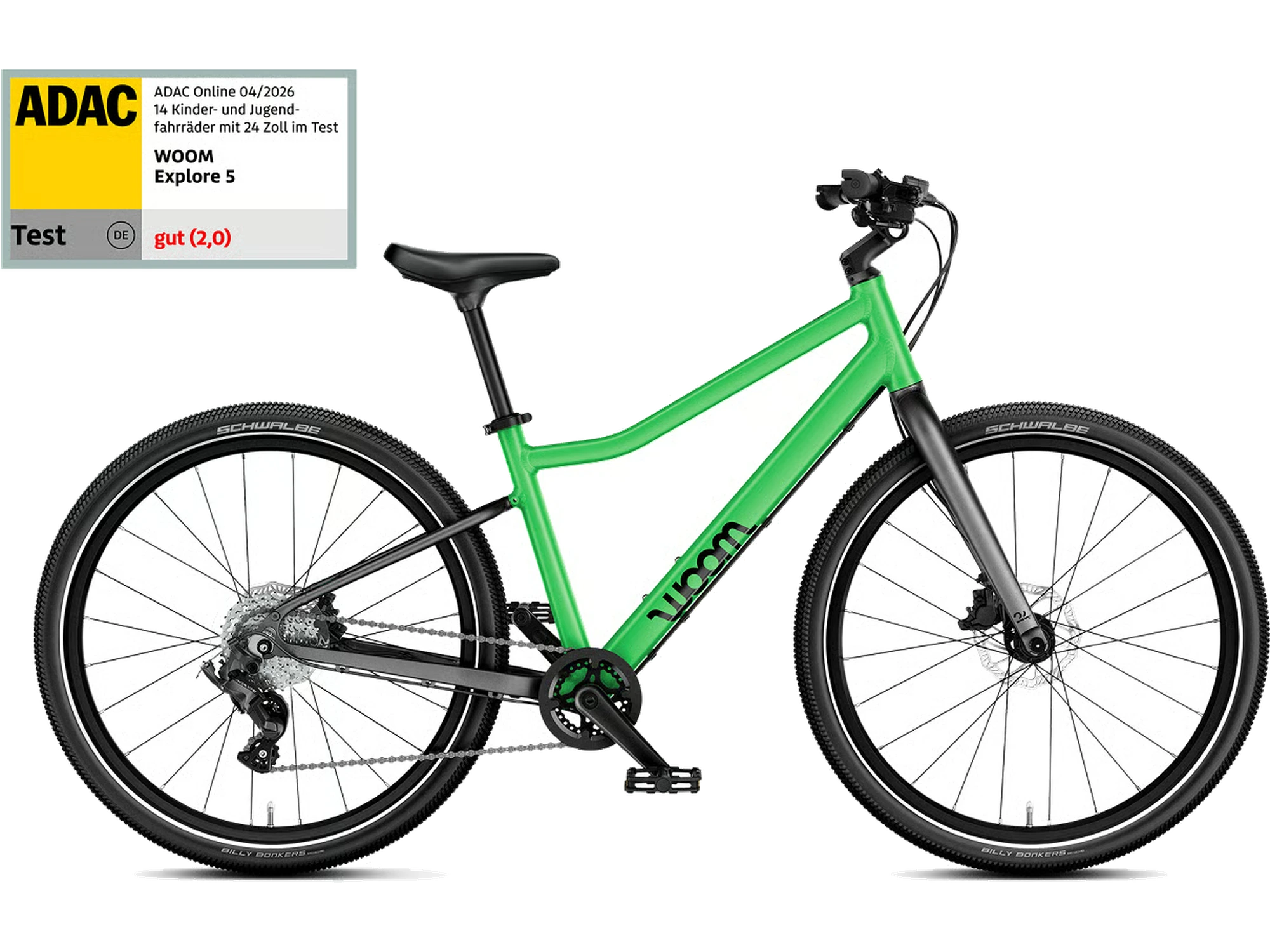 woom EXPLORE 5 in jungle green, Seitenansicht