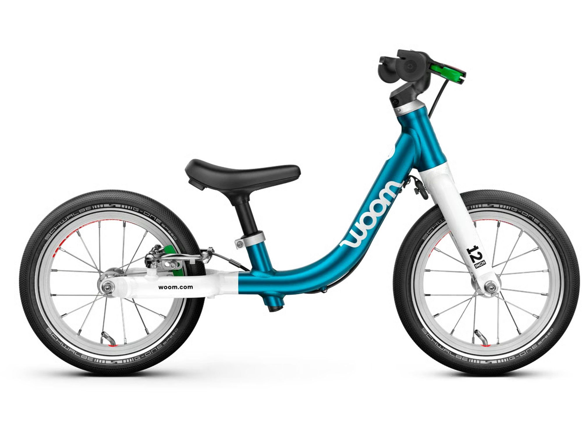 woom GO 1 in metallic blue, Seitenansicht
