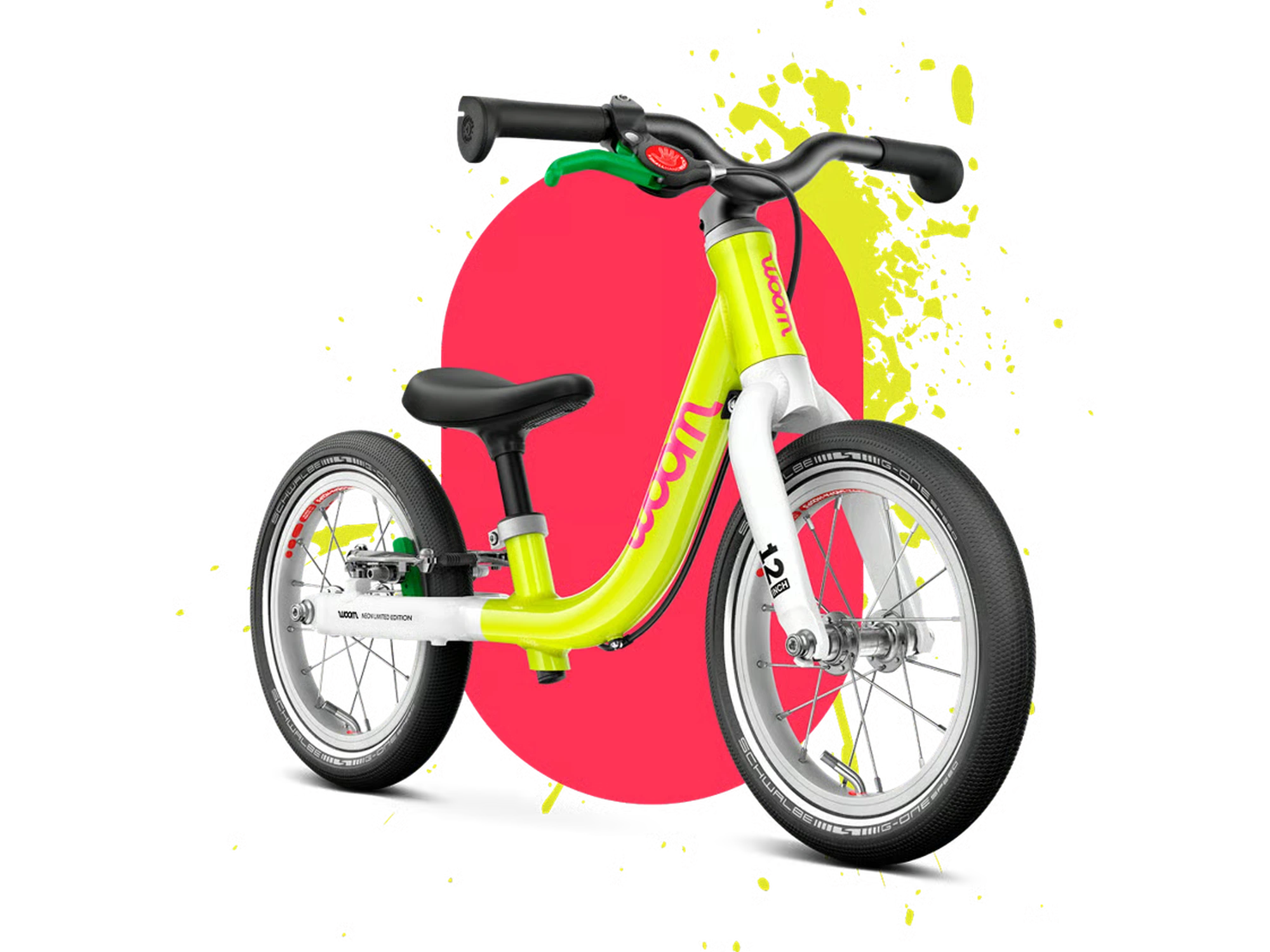 woom GO 1 in neon lime, Seitenansicht