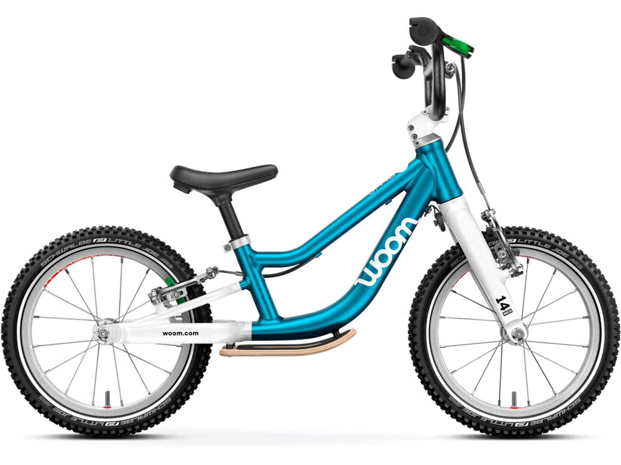 woom GO 1 PLUS in metallic blue, Seitenansicht