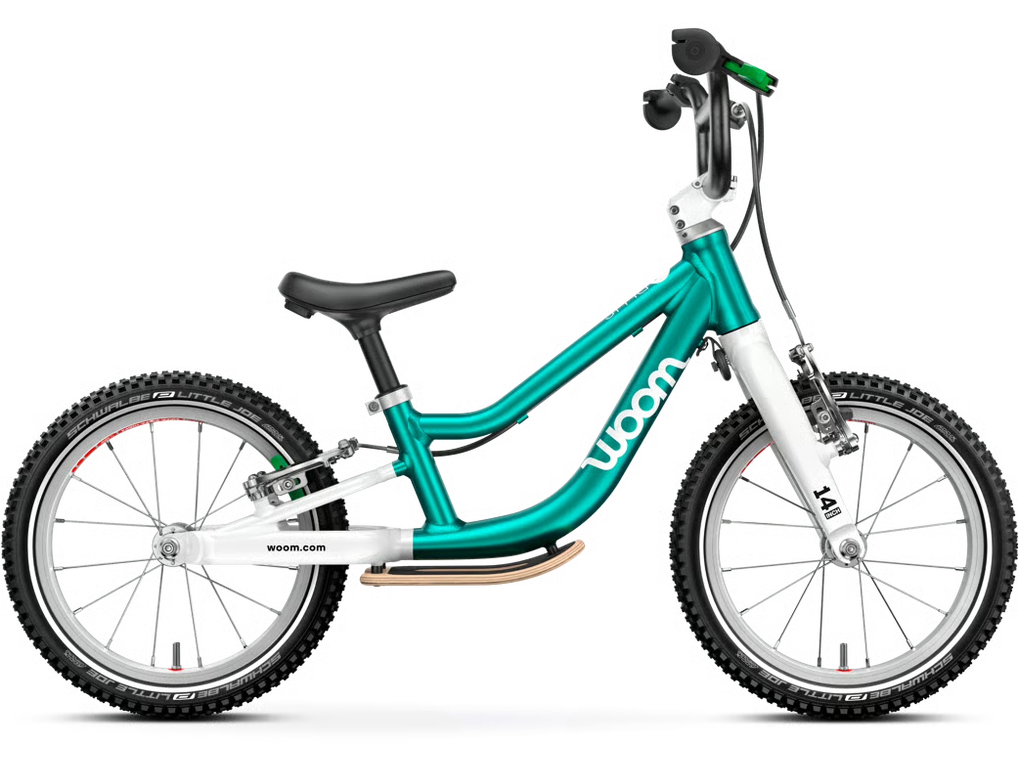 woom GO 1 PLUS in metallic turquoise, Seitenansicht