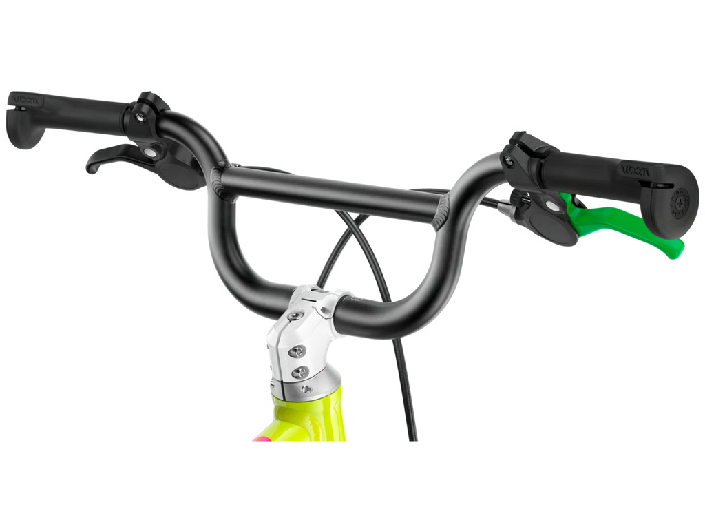 woom GO 1 PLUS in neon lime, Lenker-Detail