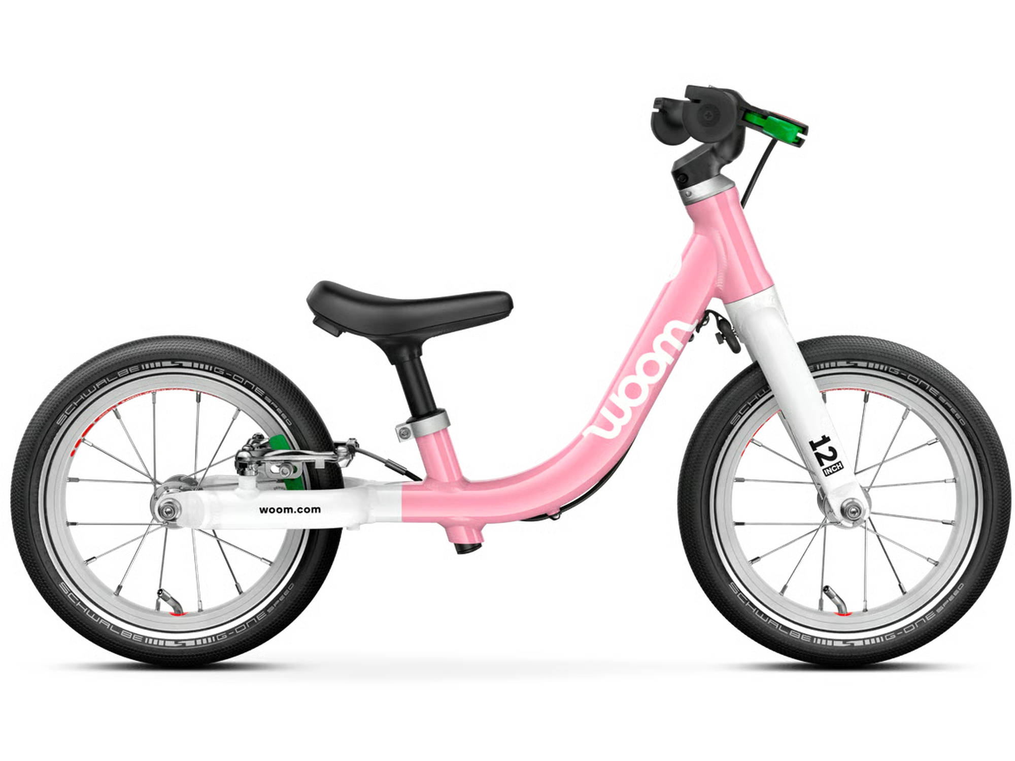 woom GO 1 in powder pink, Seitenansicht