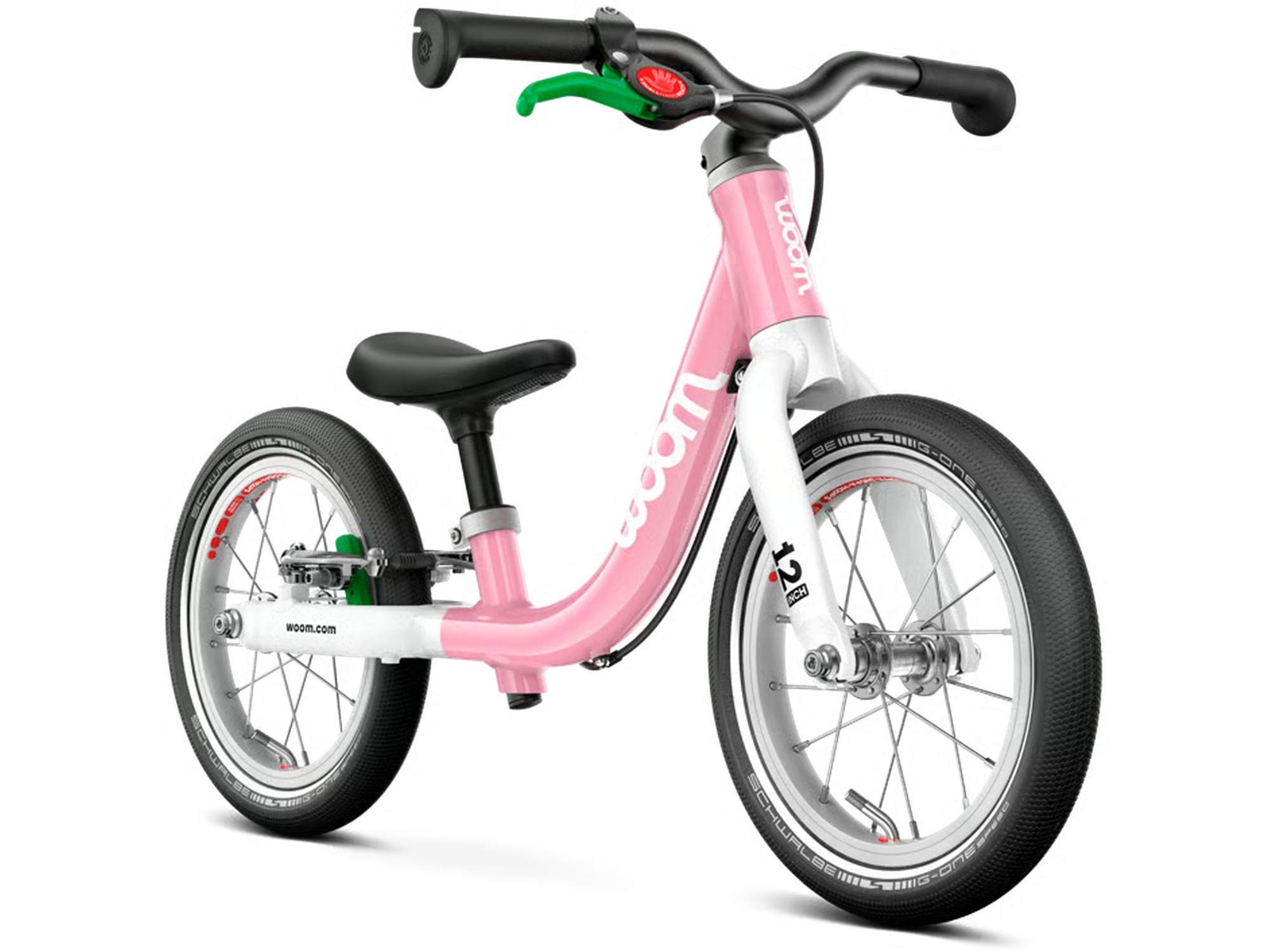 woom GO 1 in powder pink, Dreiviertelansicht