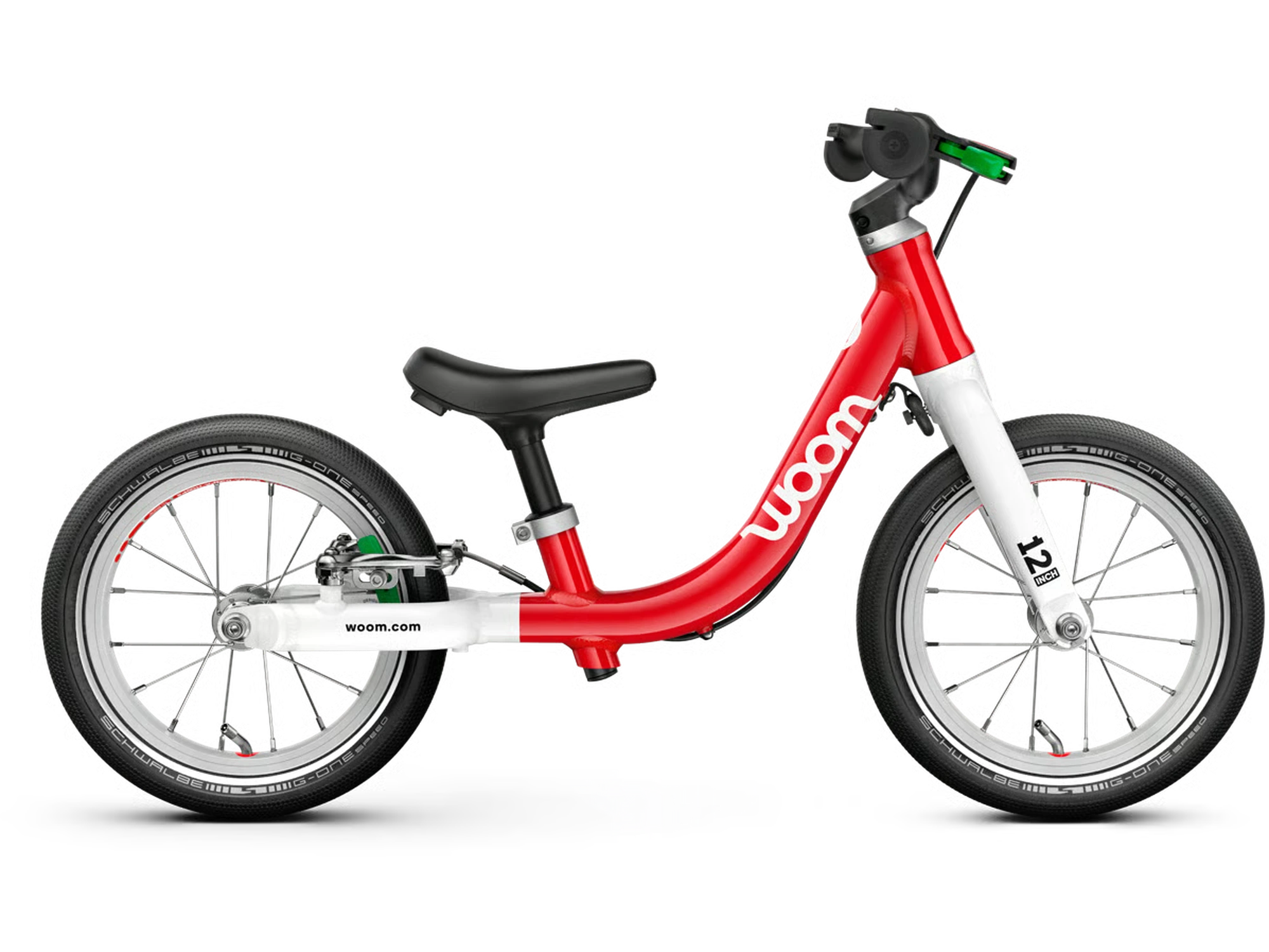 woom GO 1 in woom red, Seitenansicht