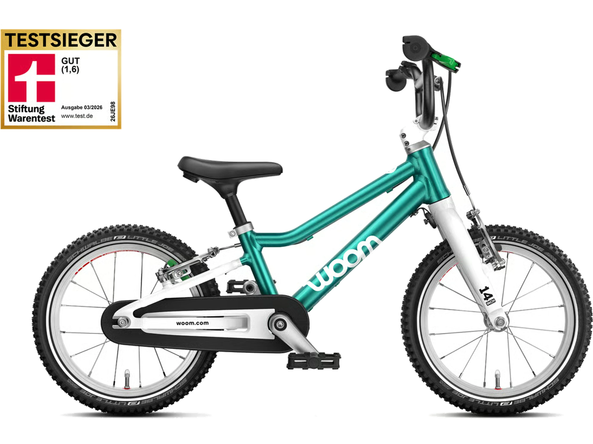 woom GO 2 in metallic turquoise, Seitenansicht